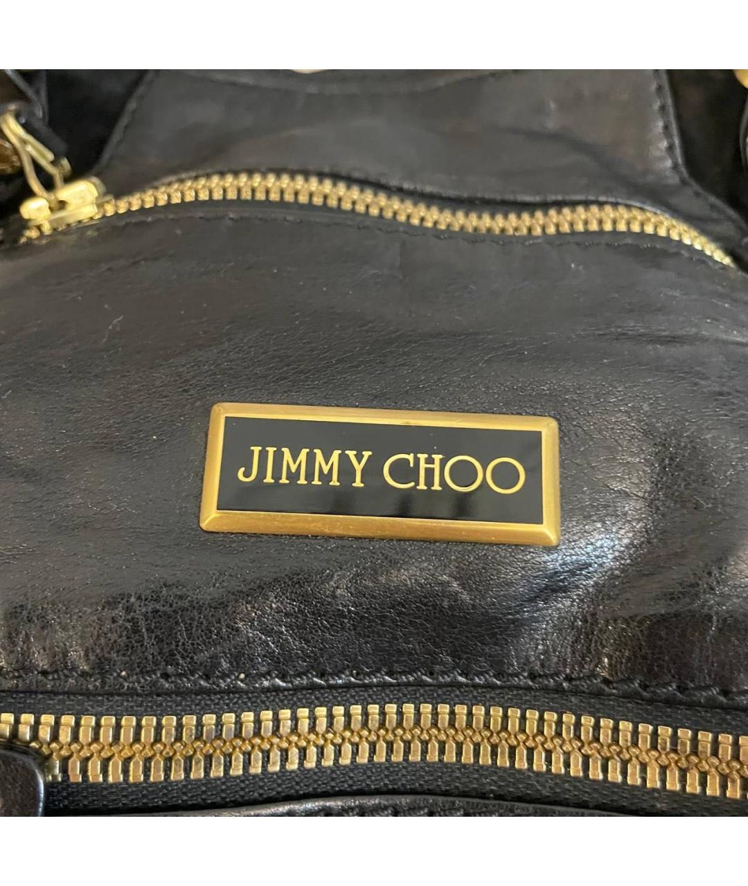 JIMMY CHOO Черная кожаная сумка с короткими ручками, фото 5