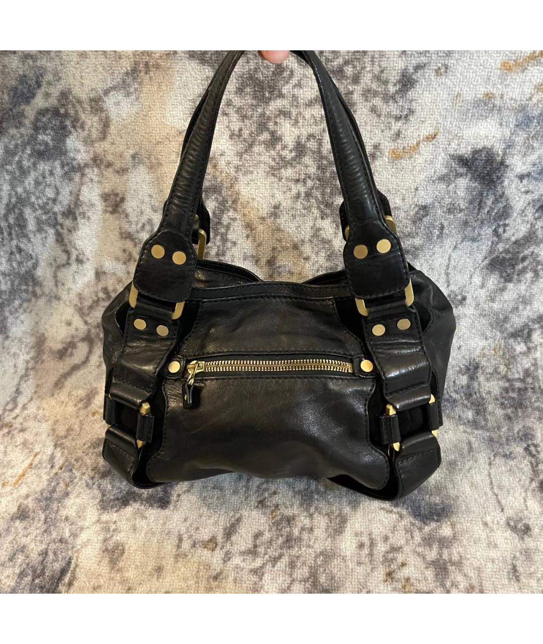 JIMMY CHOO Черная кожаная сумка с короткими ручками, фото 2
