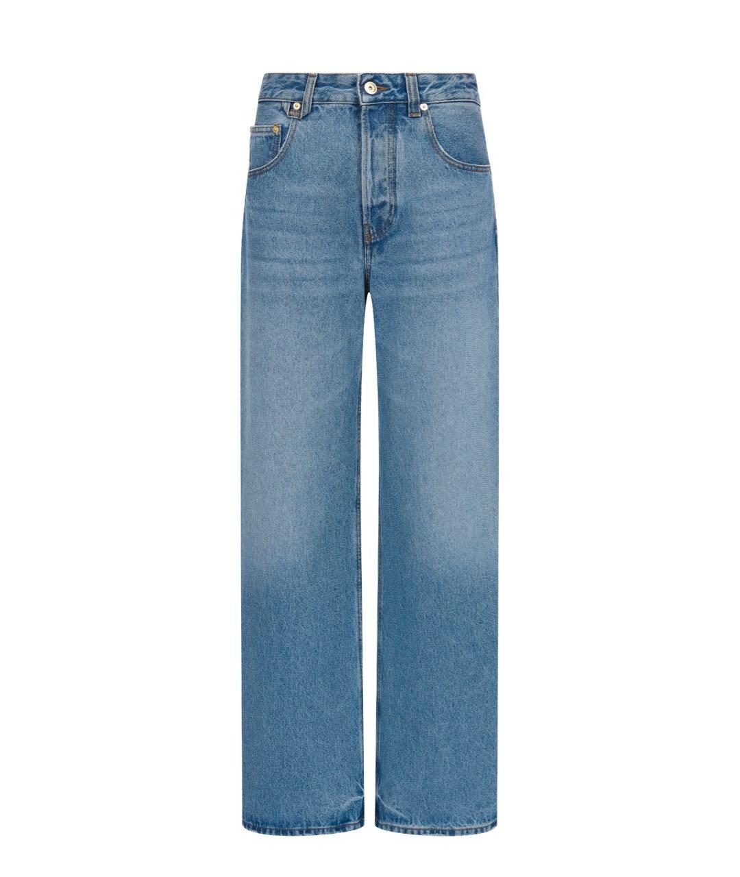 JACQUEMUS Голубые хлопковые прямые джинсы, фото 1