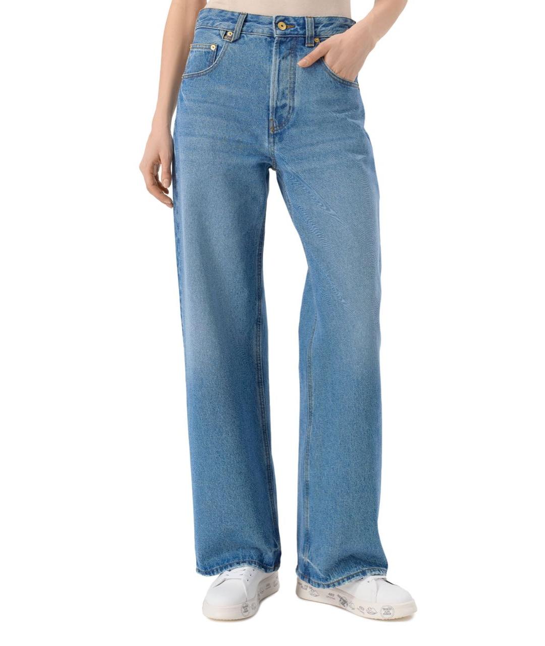 JACQUEMUS Голубые хлопковые прямые джинсы, фото 3