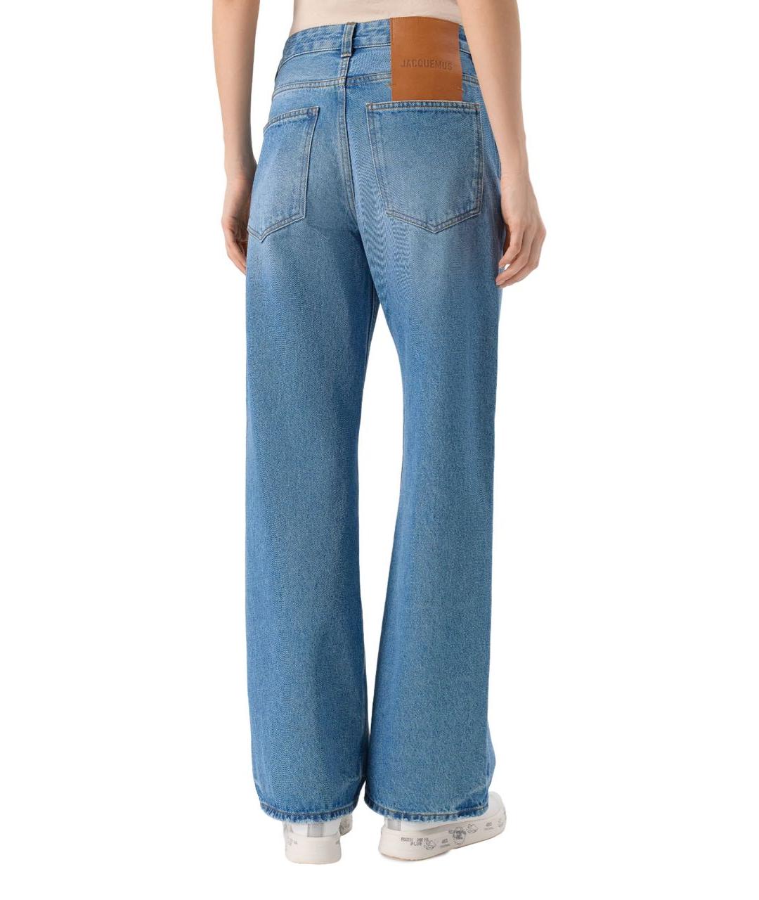 JACQUEMUS Голубые хлопковые прямые джинсы, фото 4
