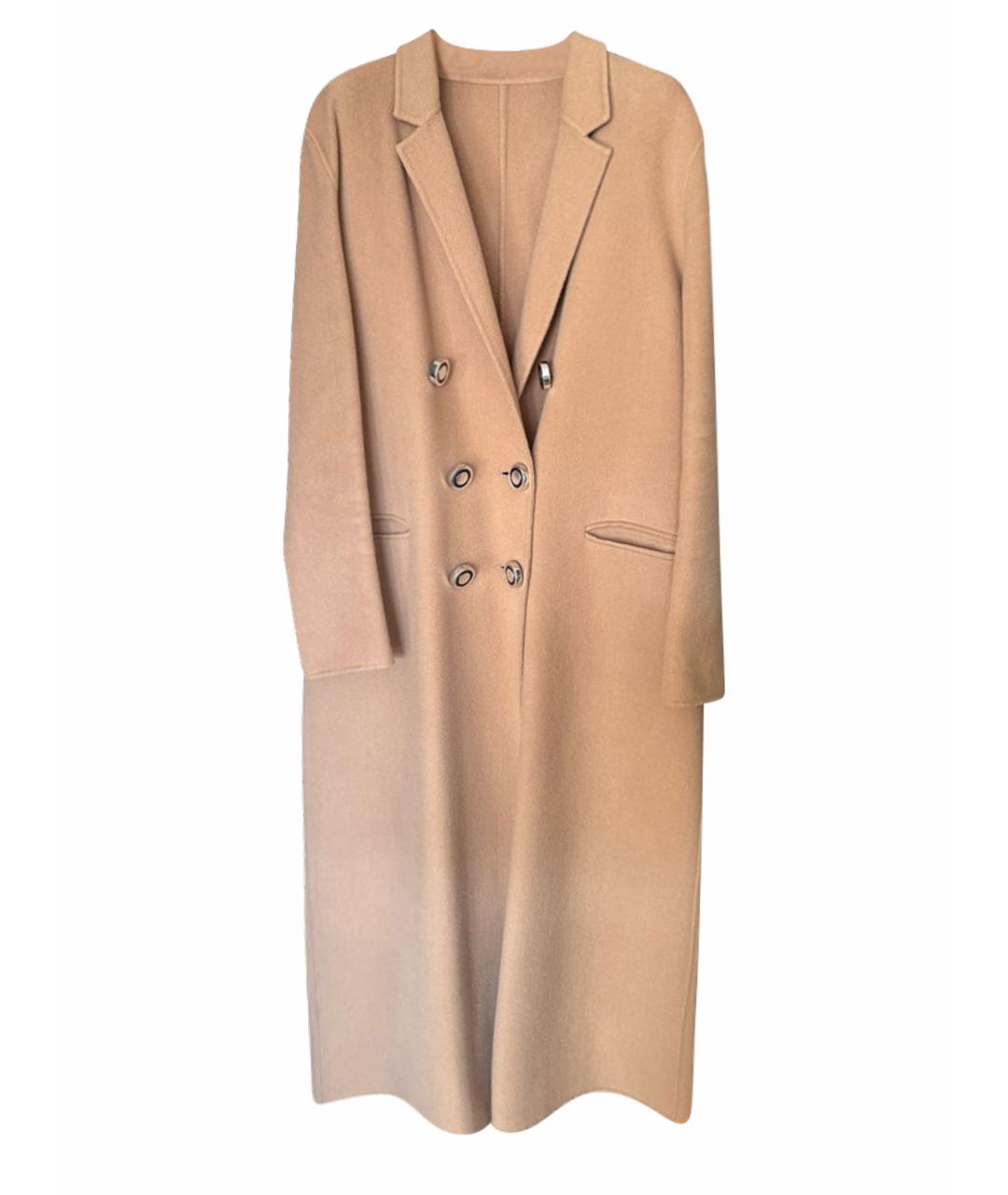 PINKO Коричневое шерстяное пальто, фото 1