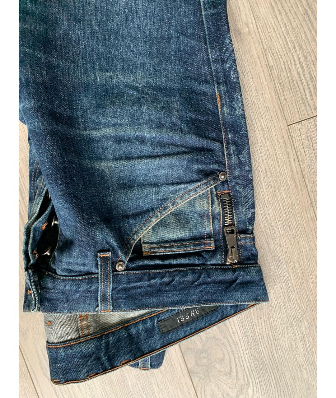 GUCCI Синие хлопковые джинсы, фото 4