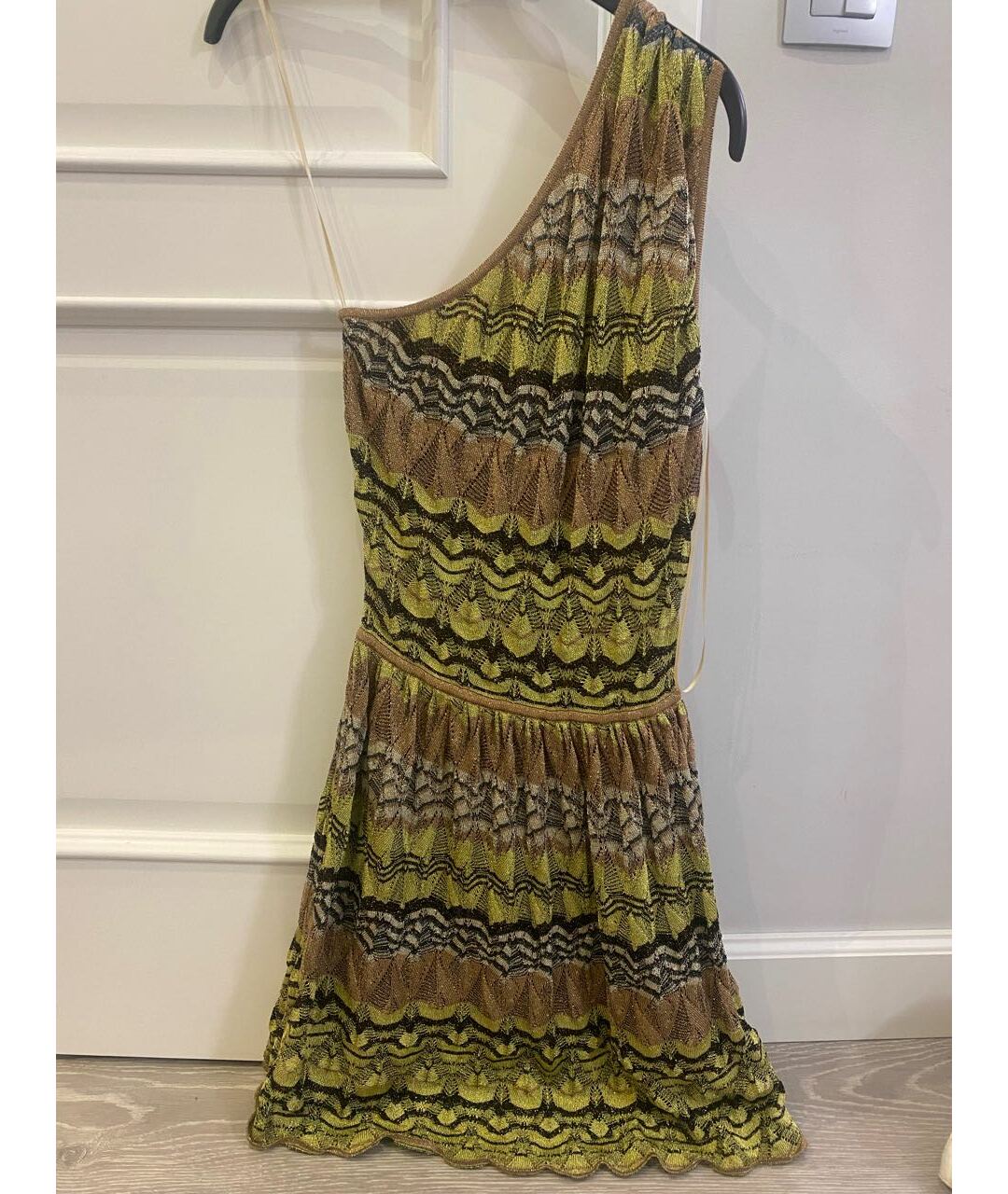 M MISSONI Зеленые хлопковое повседневное платье, фото 5