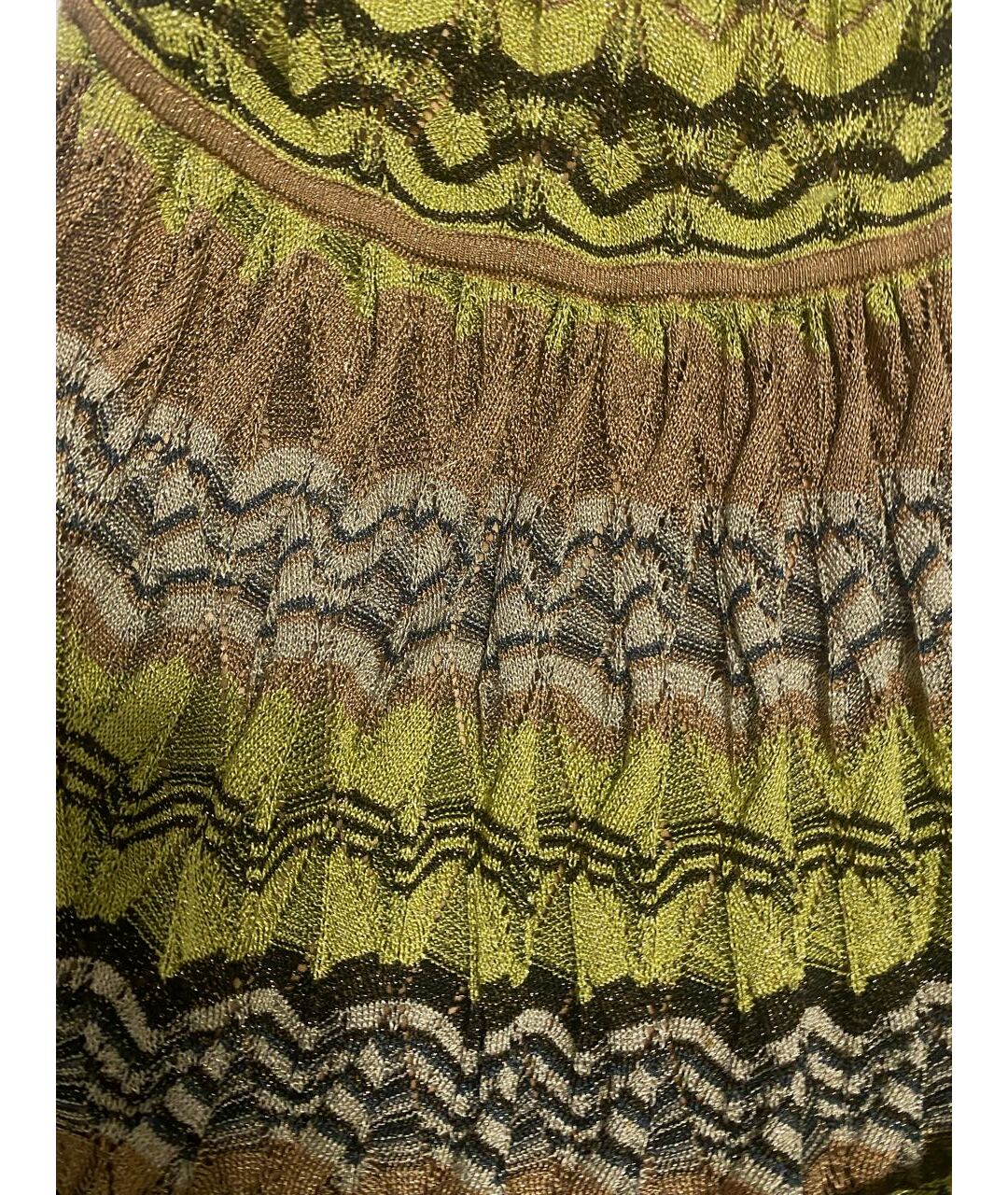 M MISSONI Зеленые хлопковое повседневное платье, фото 4