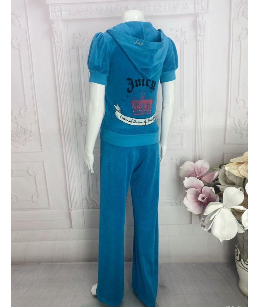 JUICY COUTURE Бирюзовый хлопковый спортивные костюмы, фото 2