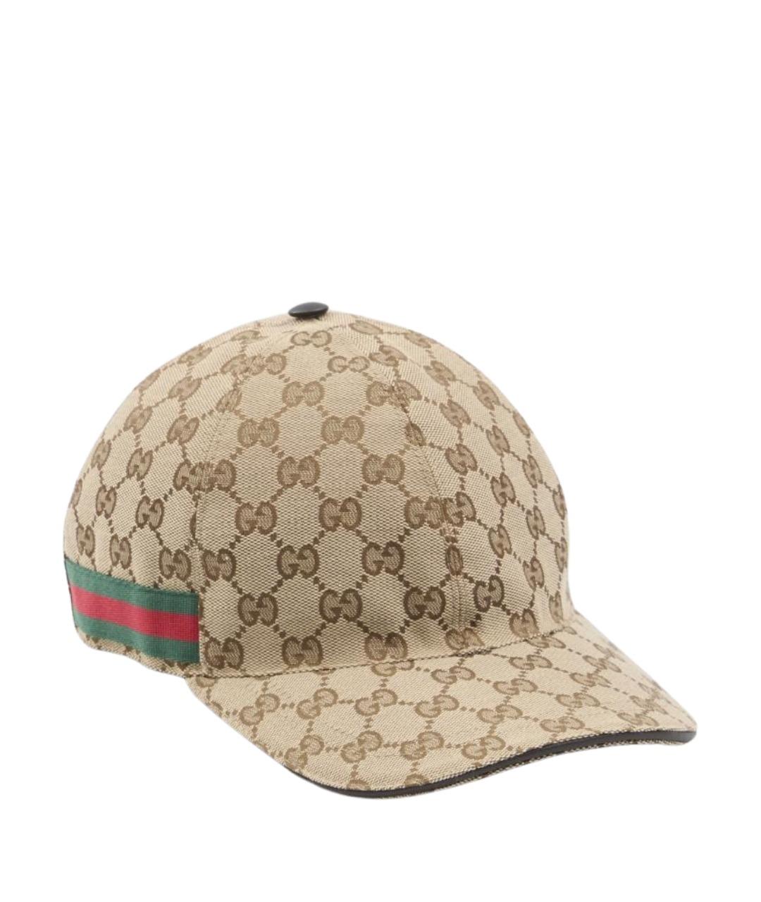 GUCCI Коричневая синтетическая кепка/бейсболка, фото 1