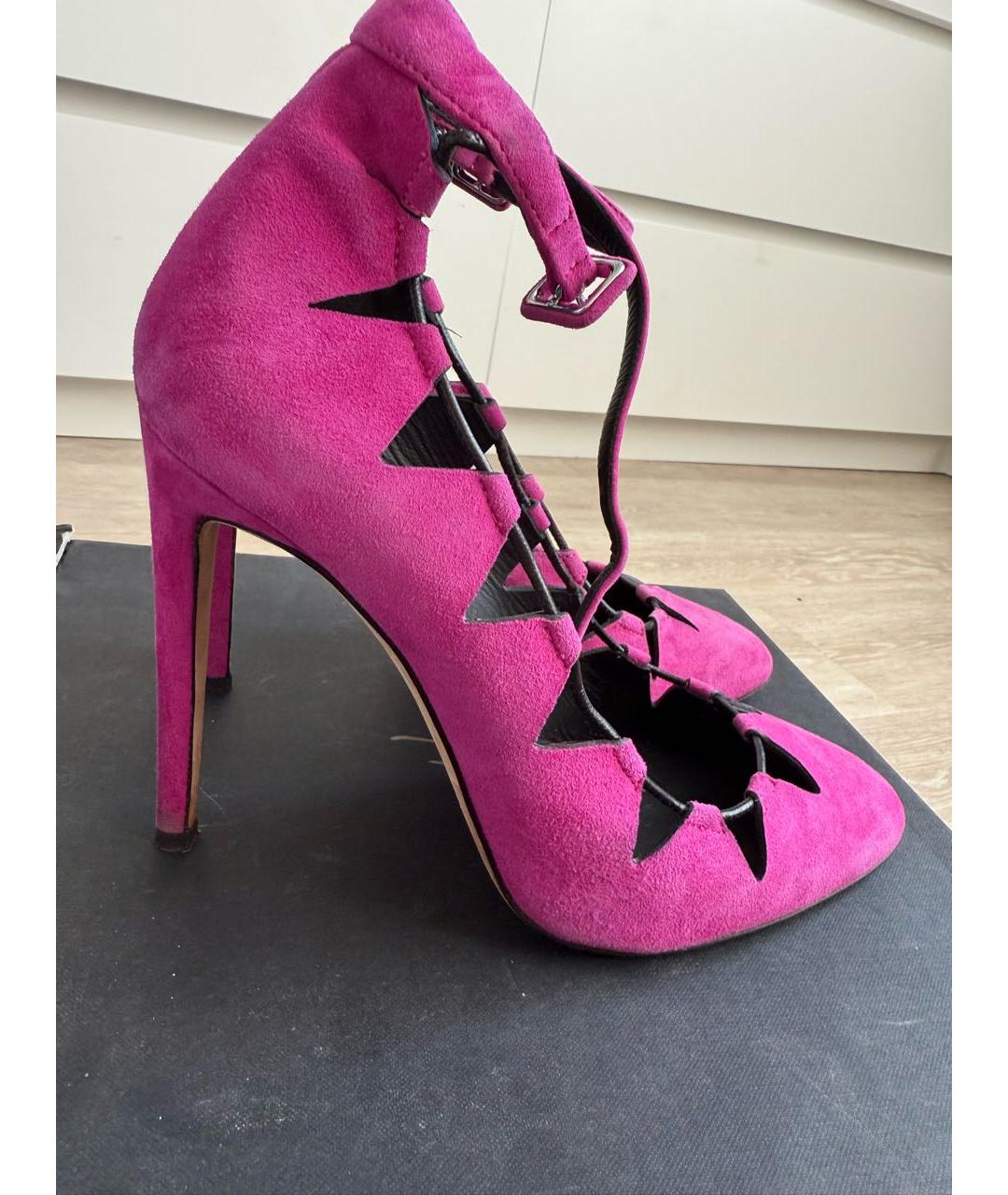 GIUSEPPE ZANOTTI DESIGN Фуксия замшевые босоножки, фото 8