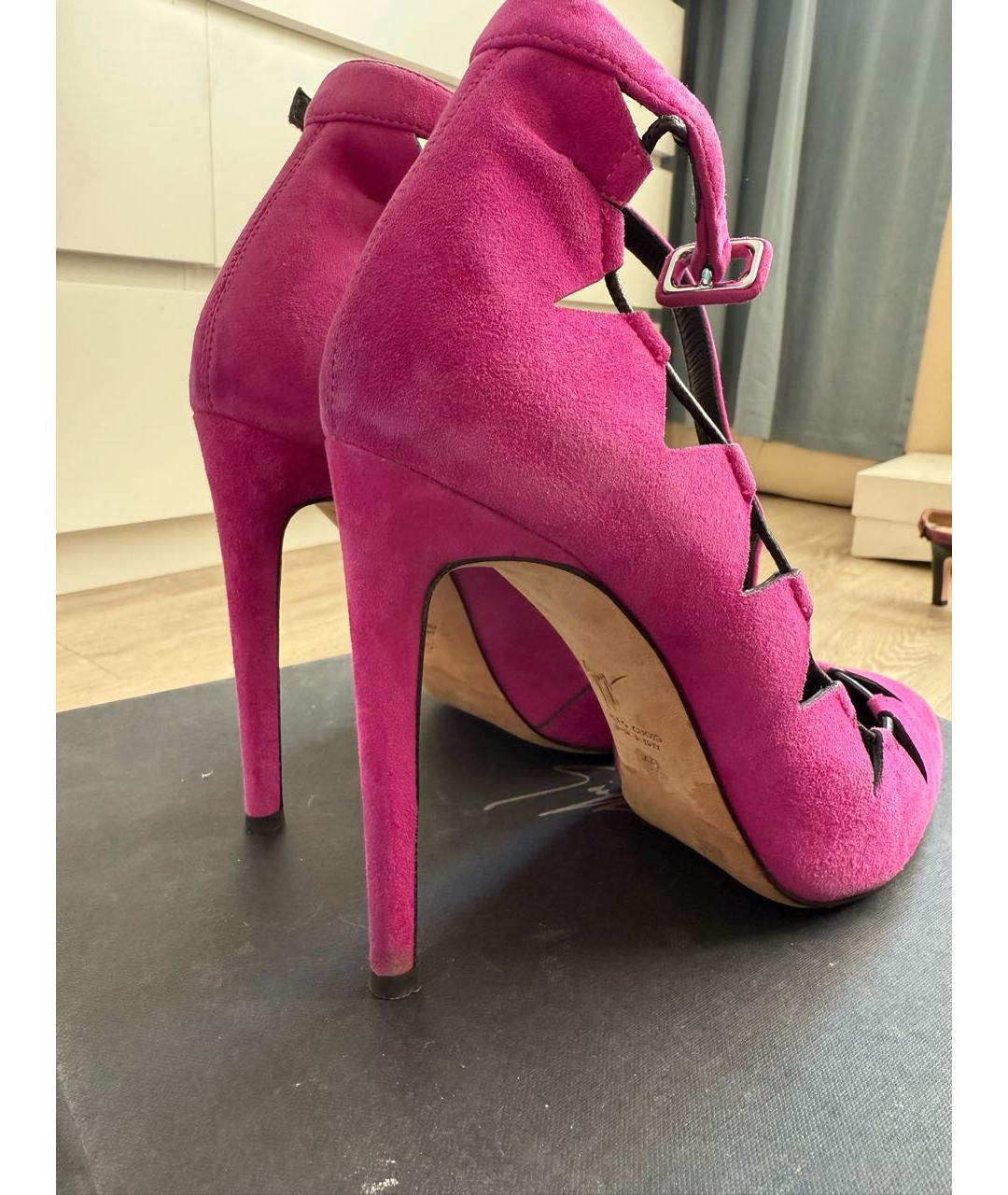 GIUSEPPE ZANOTTI DESIGN Фуксия замшевые босоножки, фото 3