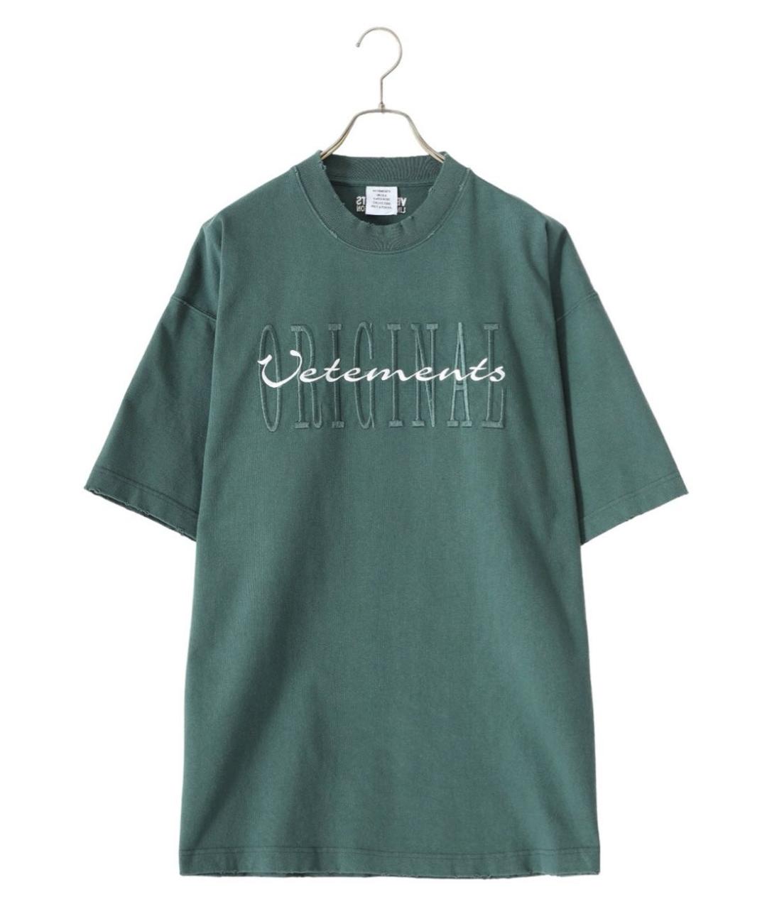 VETEMENTS Зеленая хлопковая футболка, фото 9