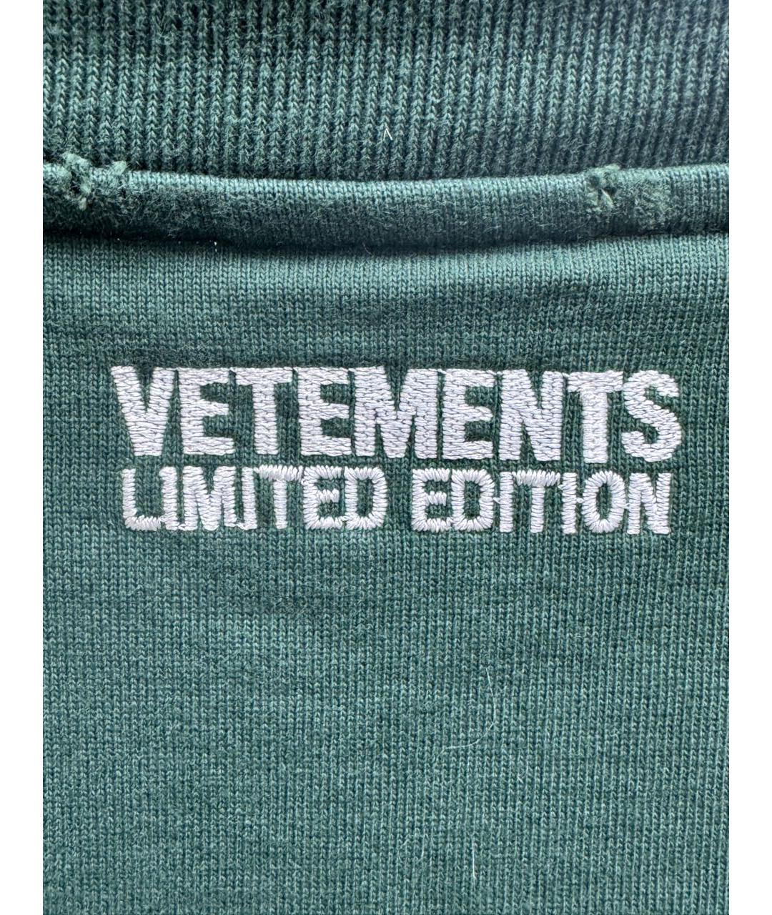 VETEMENTS Зеленая хлопковая футболка, фото 5