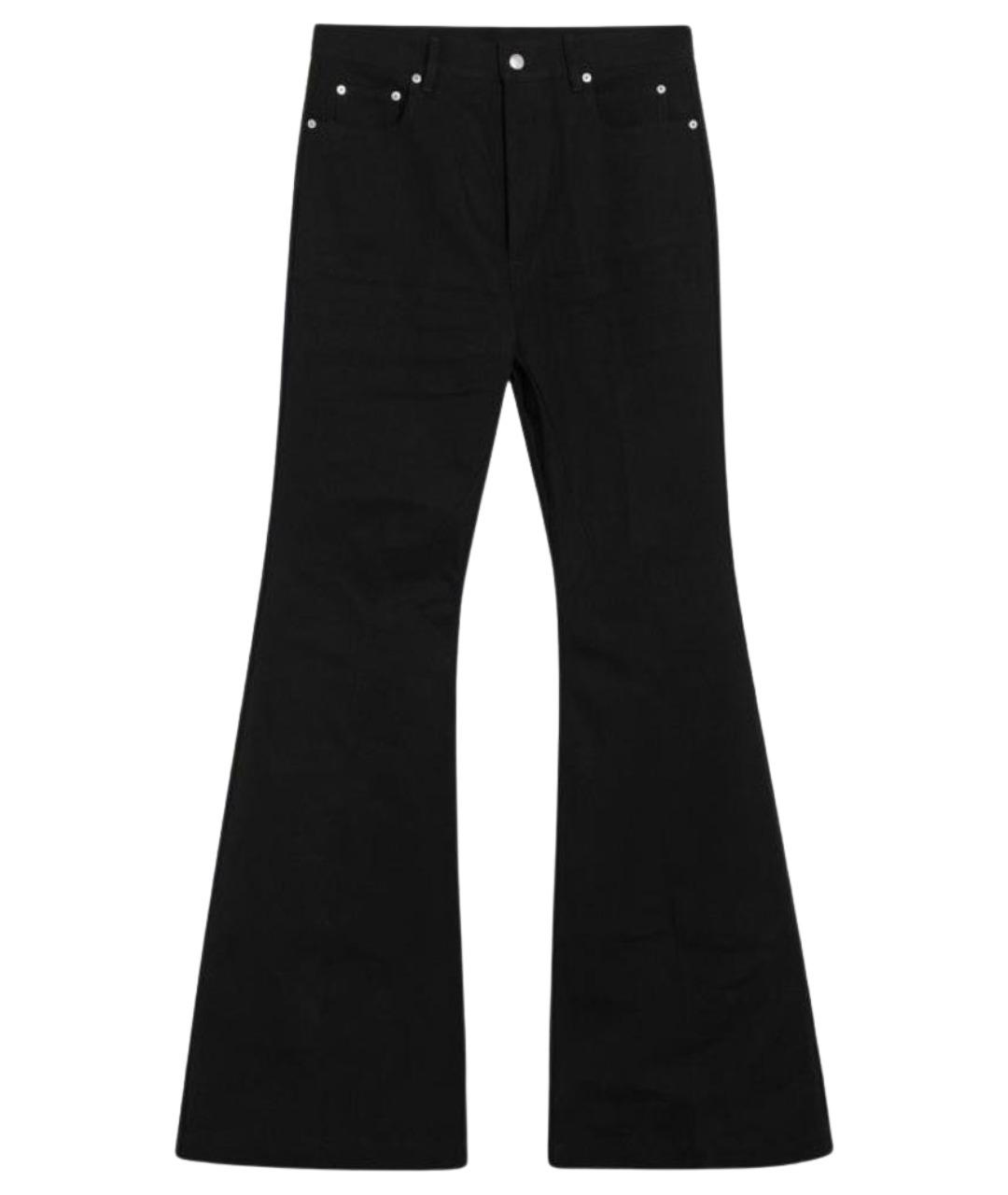 RICK OWENS Черные хлопковые повседневные брюки, фото 1