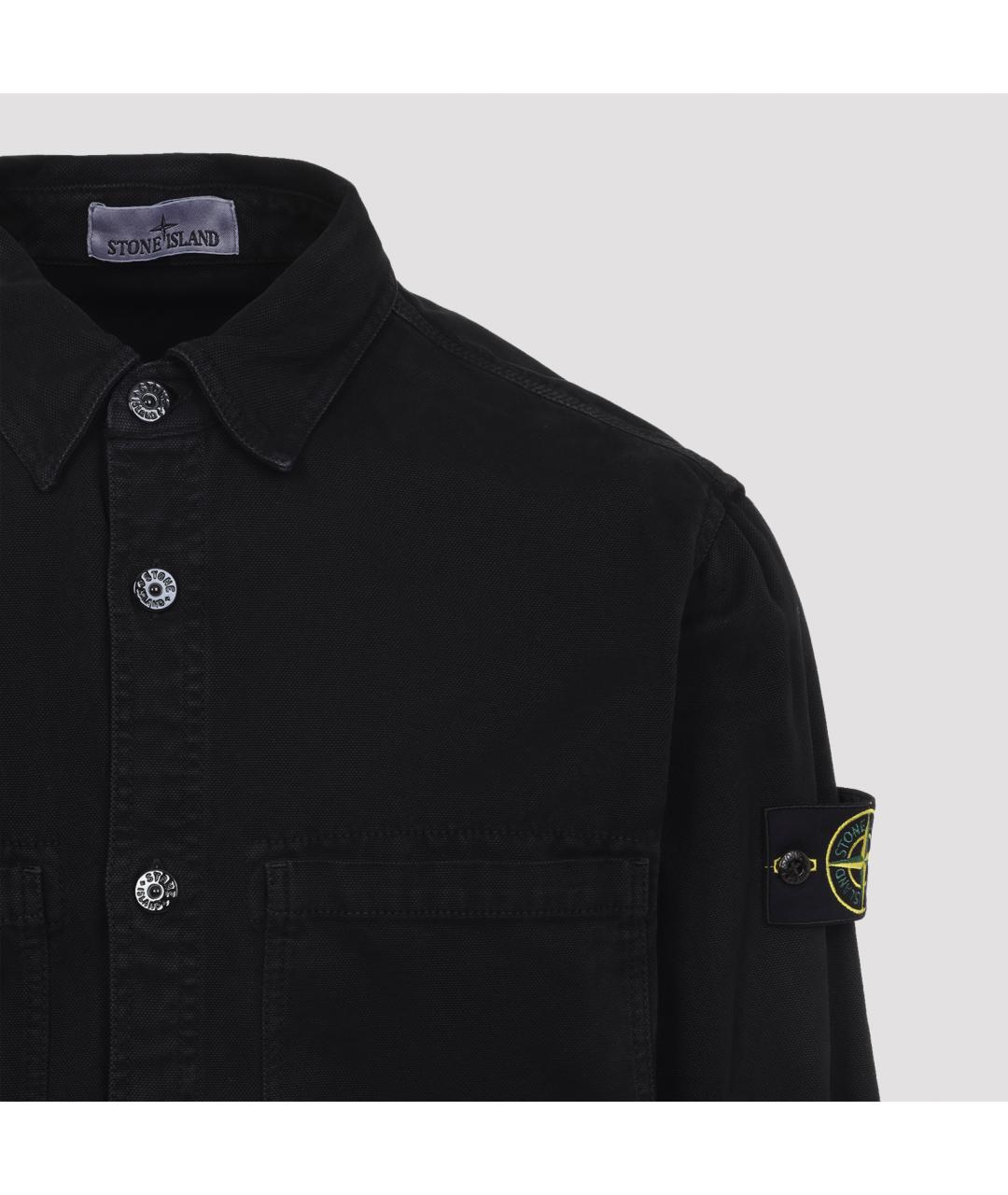 STONE ISLAND Черная хлопковая кэжуал рубашка, фото 4