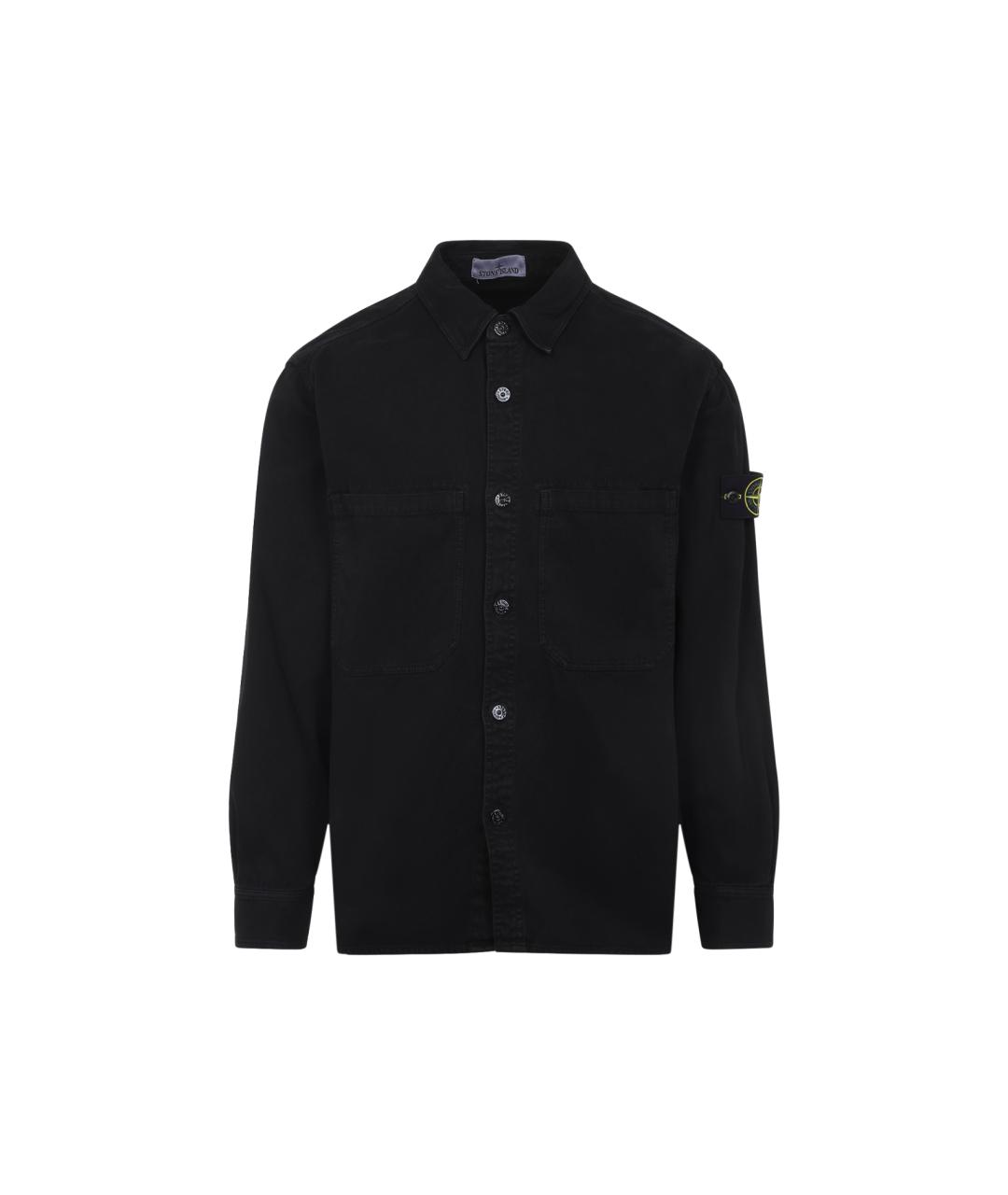 STONE ISLAND Черная хлопковая кэжуал рубашка, фото 5