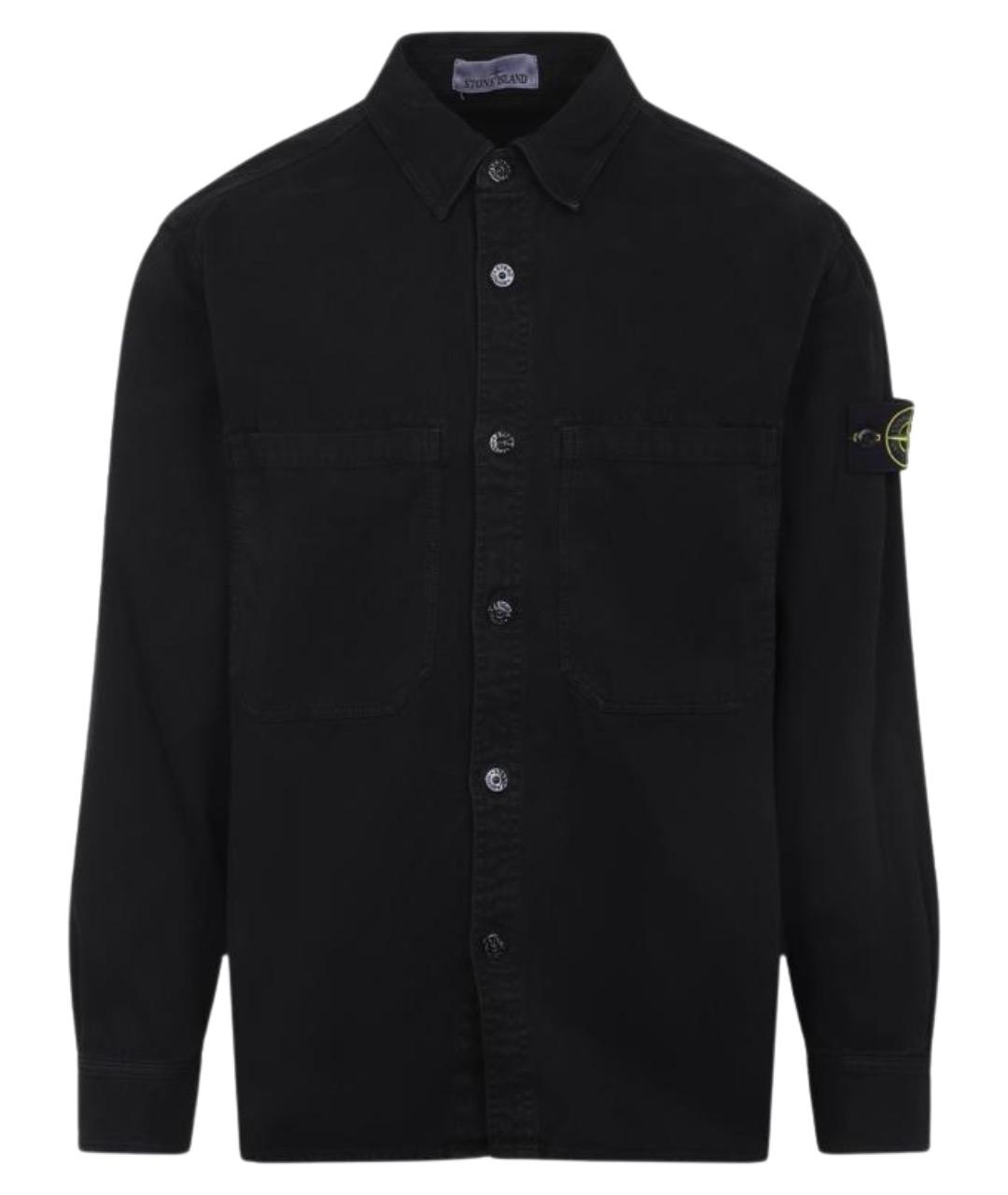 STONE ISLAND Черная хлопковая кэжуал рубашка, фото 1