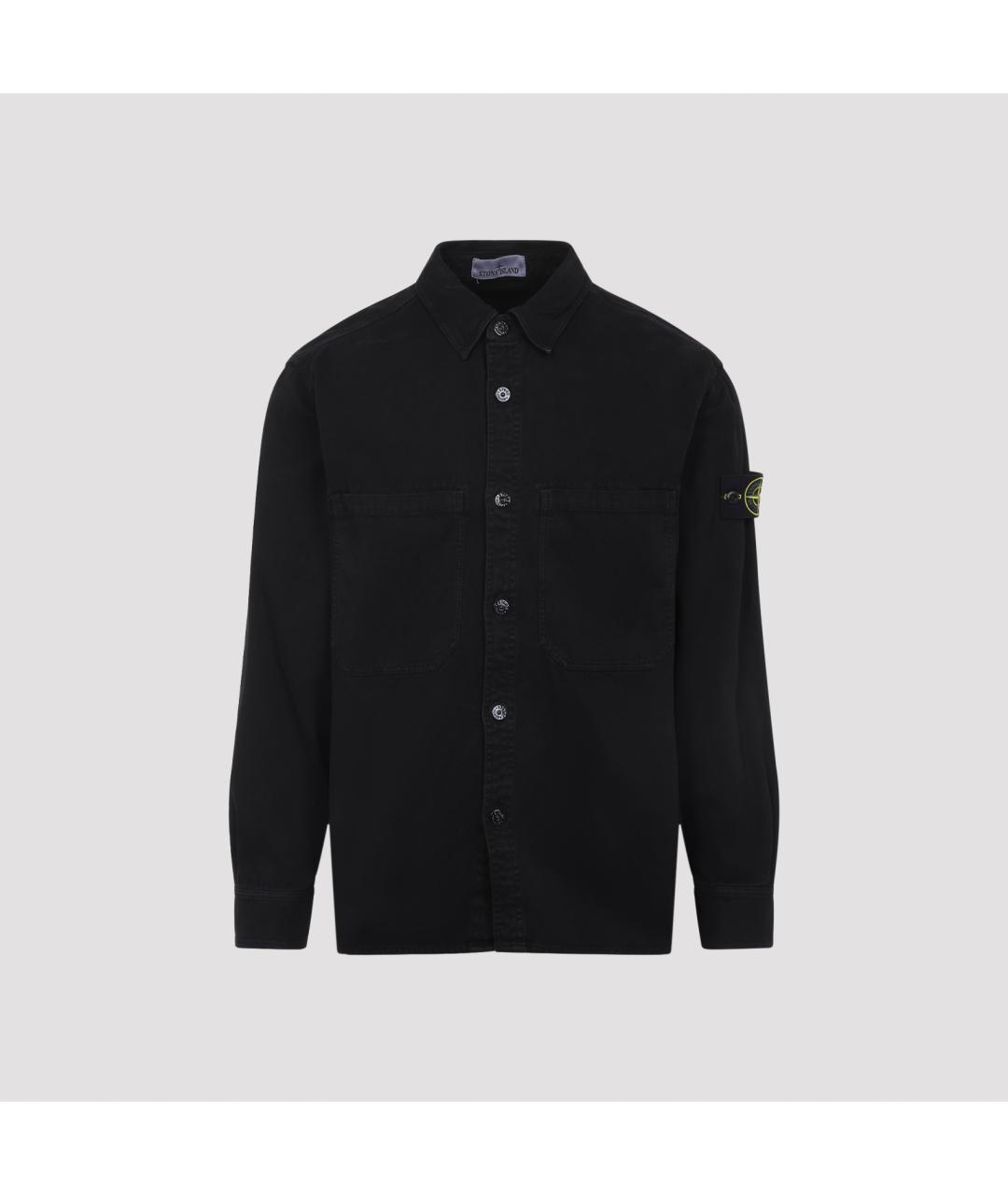 STONE ISLAND Черная хлопковая кэжуал рубашка, фото 2