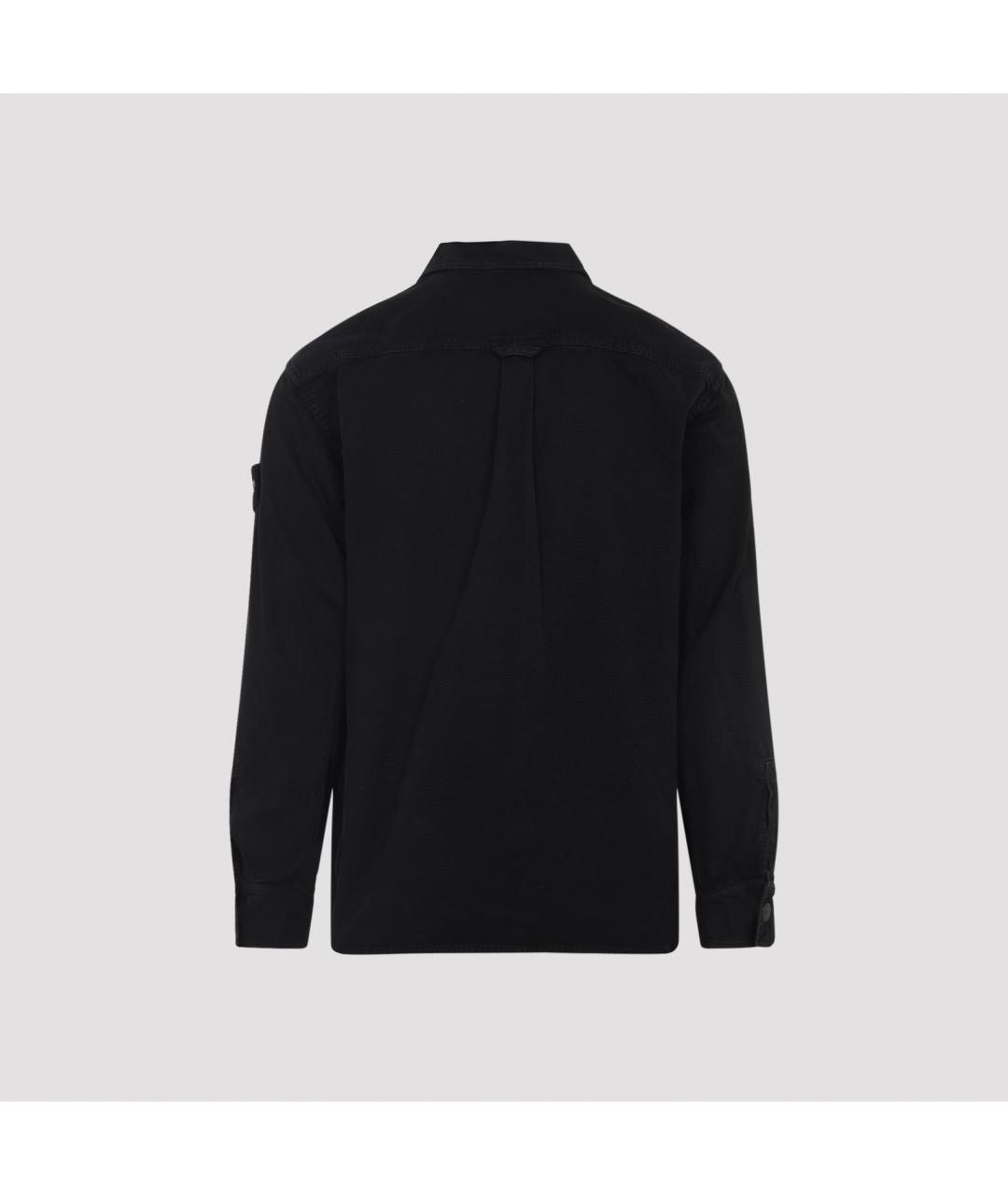 STONE ISLAND Черная хлопковая кэжуал рубашка, фото 3