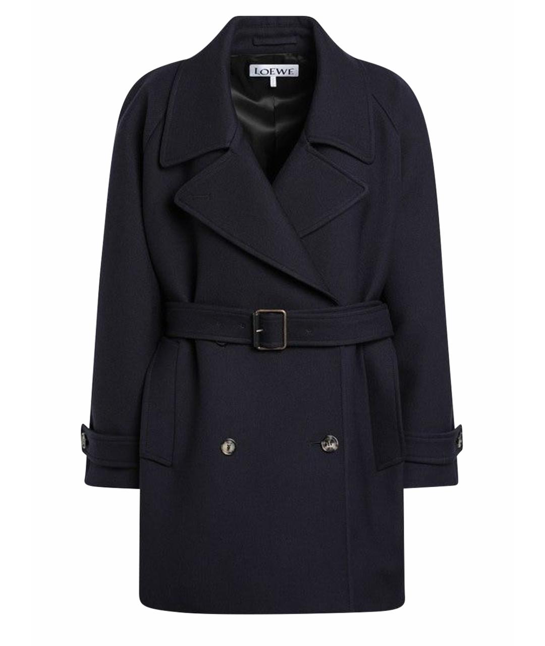 LOEWE Синее шерстяное пальто, фото 1