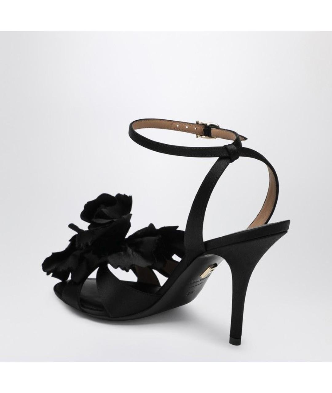 FERRAGAMO Черные текстильные босоножки, фото 3