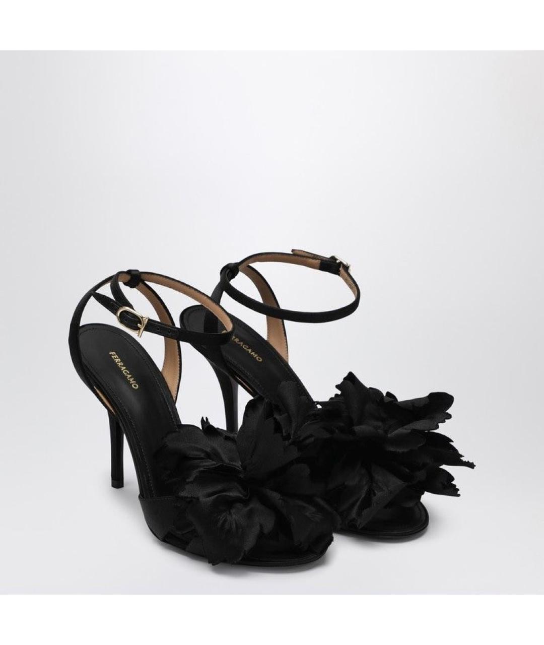FERRAGAMO Черные текстильные босоножки, фото 2