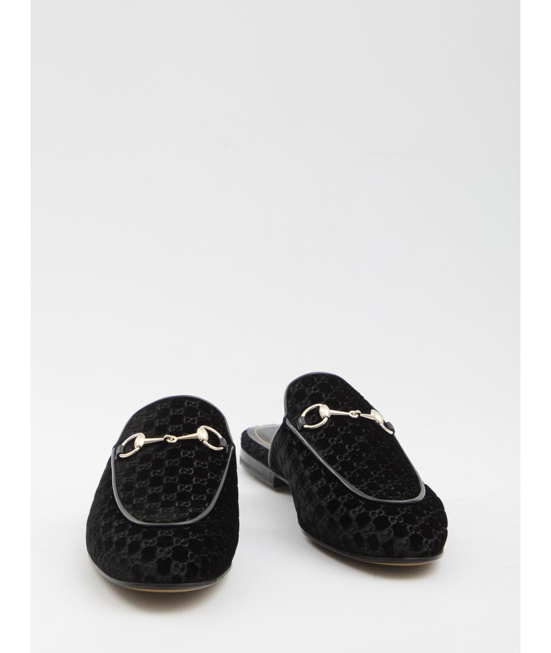 GUCCI Черные бархатные лоферы, фото 5