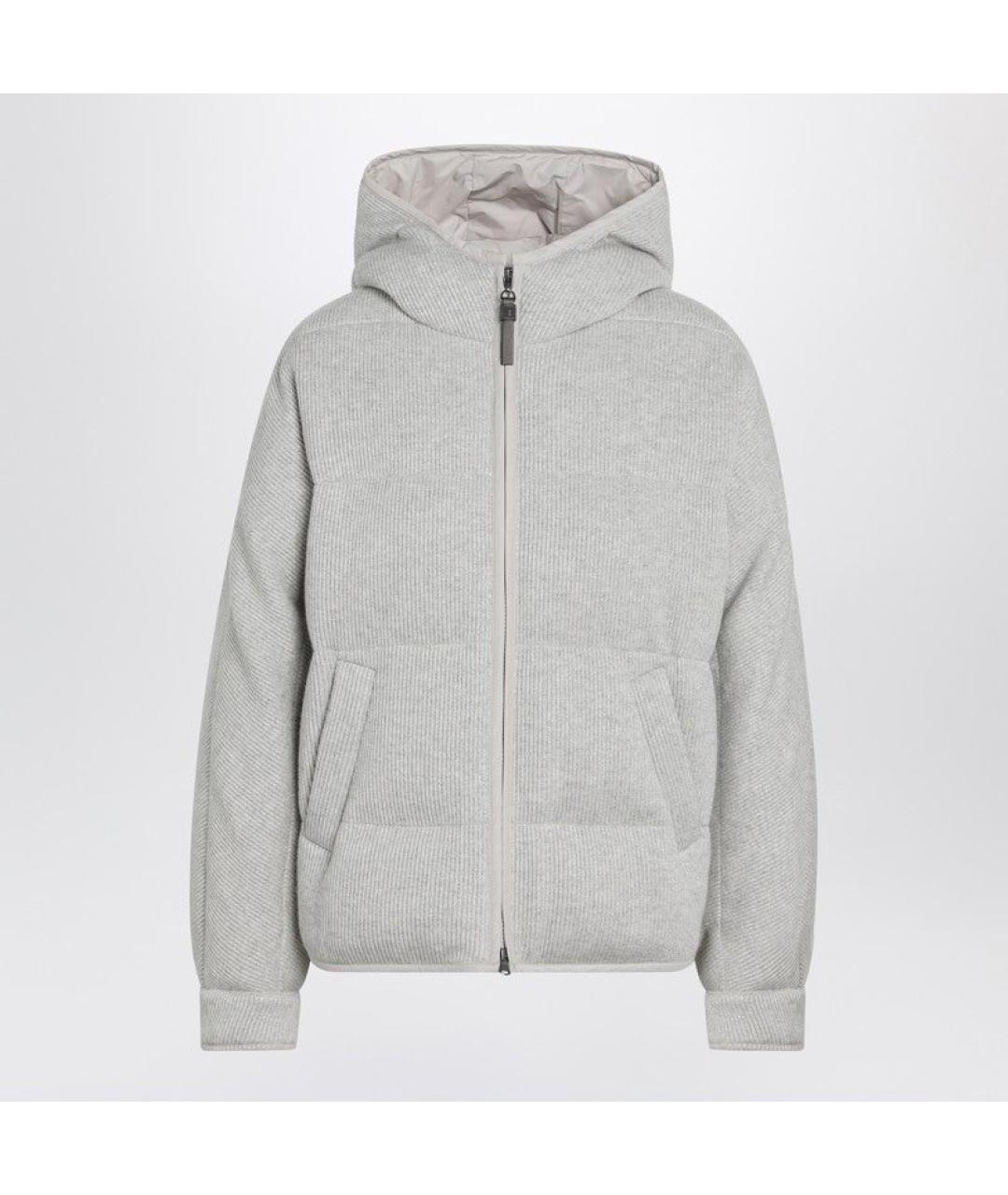 BRUNELLO CUCINELLI Серый кашемировый пуховик, фото 3