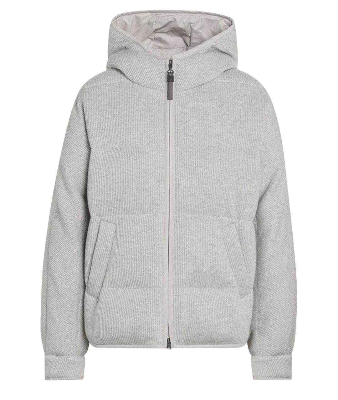 BRUNELLO CUCINELLI Серый кашемировый пуховик, фото 1