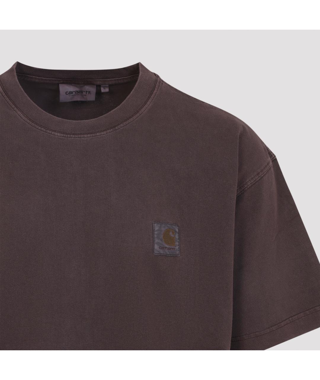 CARHARTT WIP Коричневая хлопковая футболка, фото 4