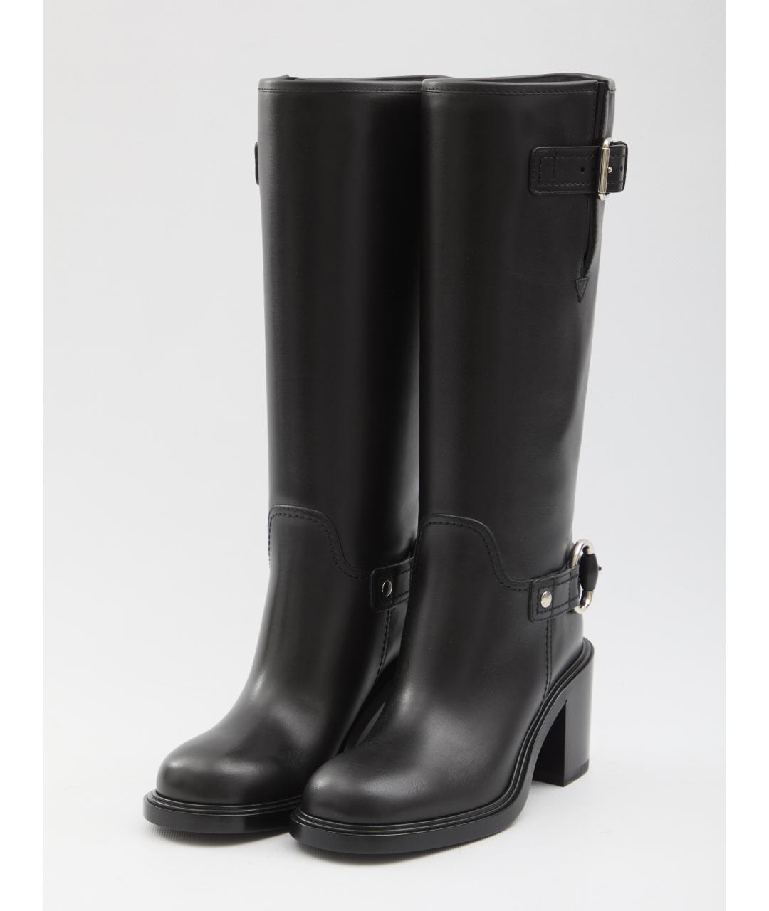 GUCCI Черные кожаные сапоги, фото 2