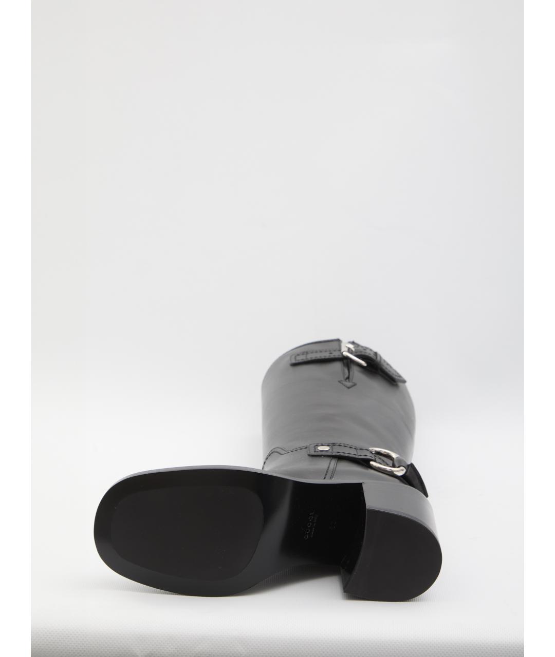 GUCCI Черные кожаные сапоги, фото 4