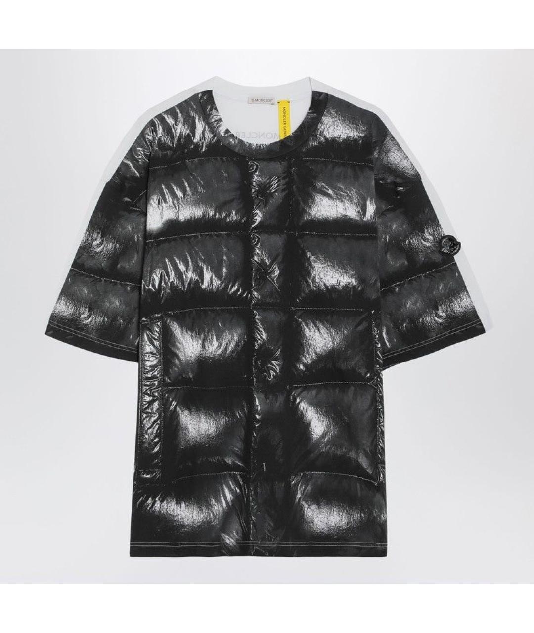 MONCLER Черная хлопковая футболка, фото 3