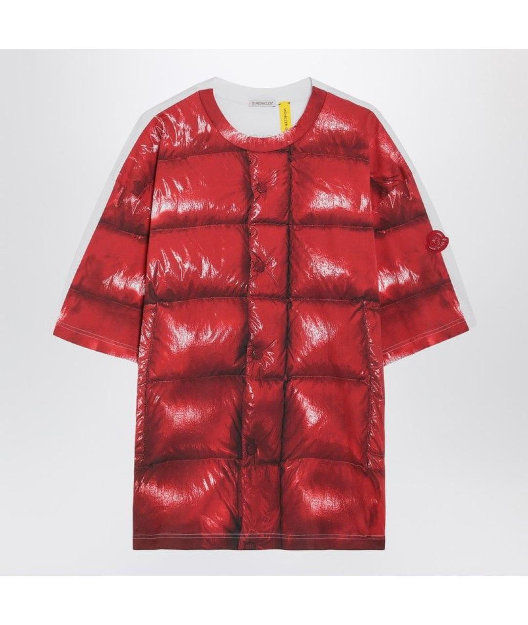 MONCLER Красная хлопковая футболка, фото 3