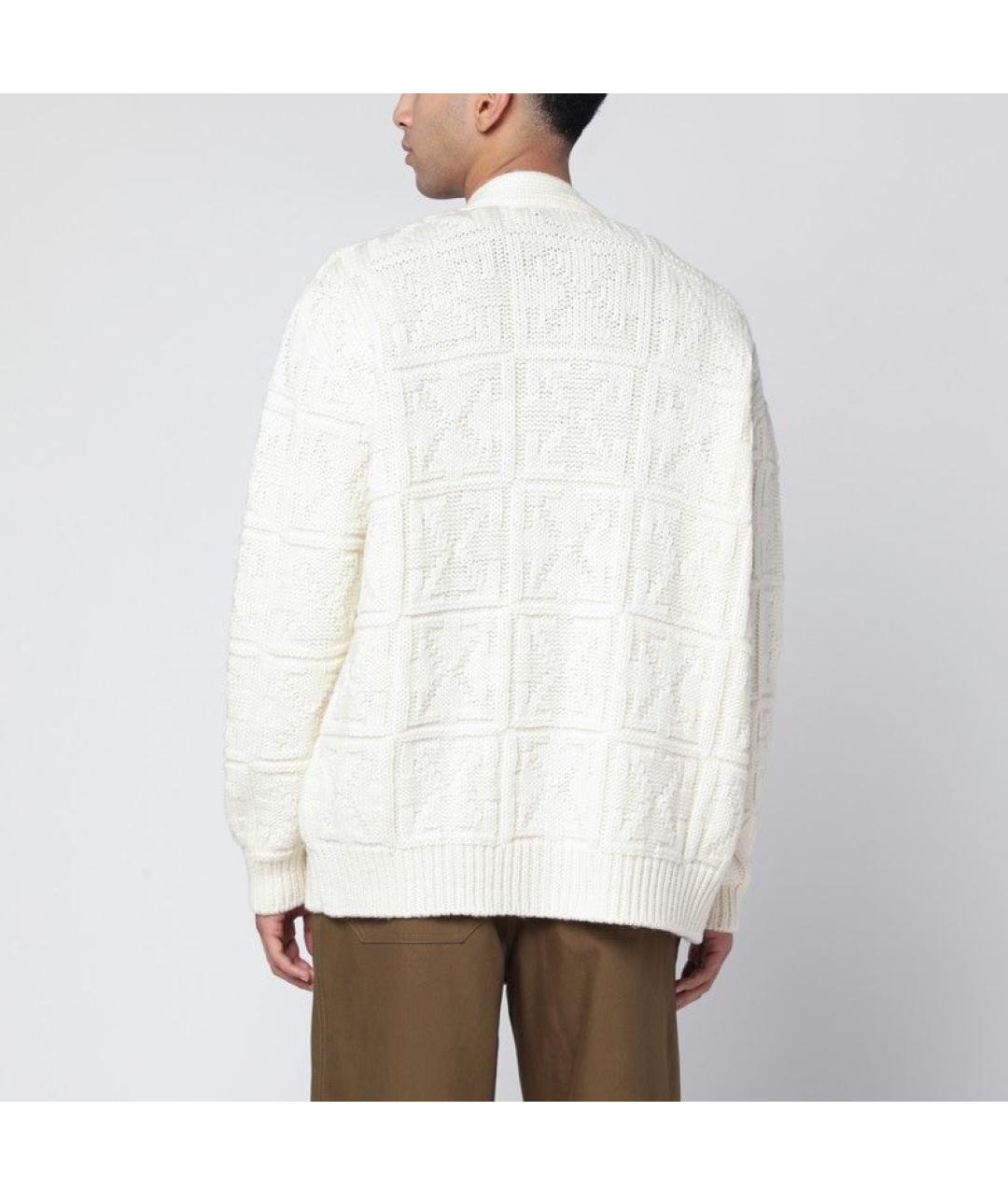 OFF-WHITE Бежевый шерстяной кардиган, фото 2