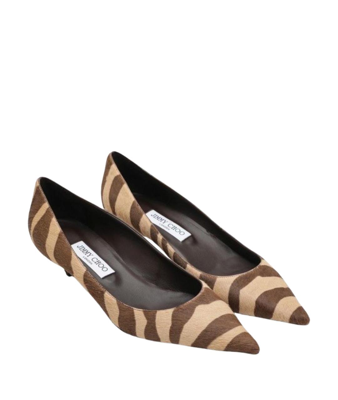 JIMMY CHOO Коричневые кожаные туфли, фото 2