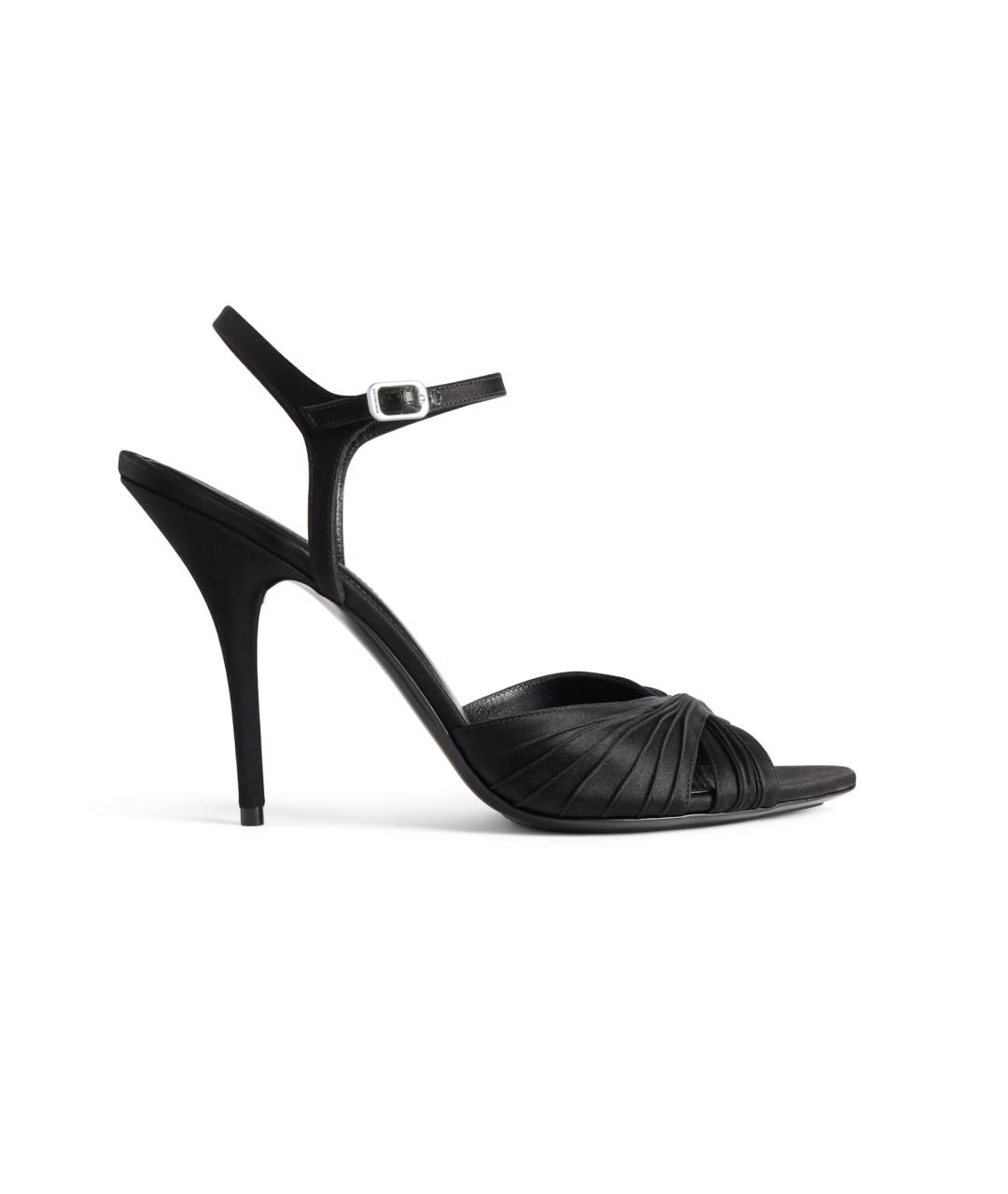 BALENCIAGA Черные текстильные босоножки, фото 1