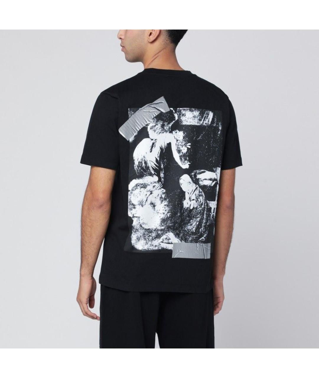 OFF-WHITE Черная хлопковая футболка, фото 2