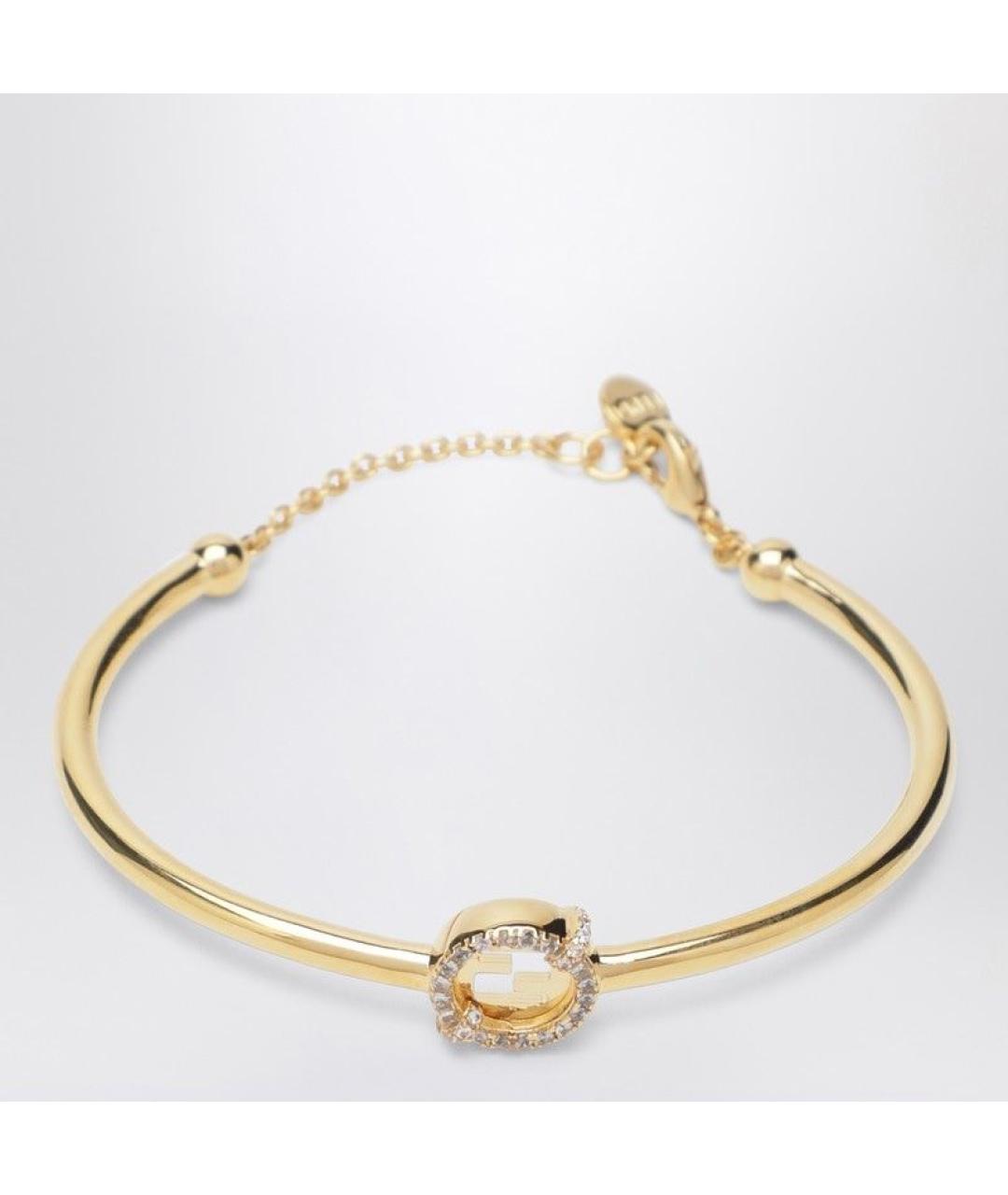 FENDI Золотой металлический браслет, фото 2