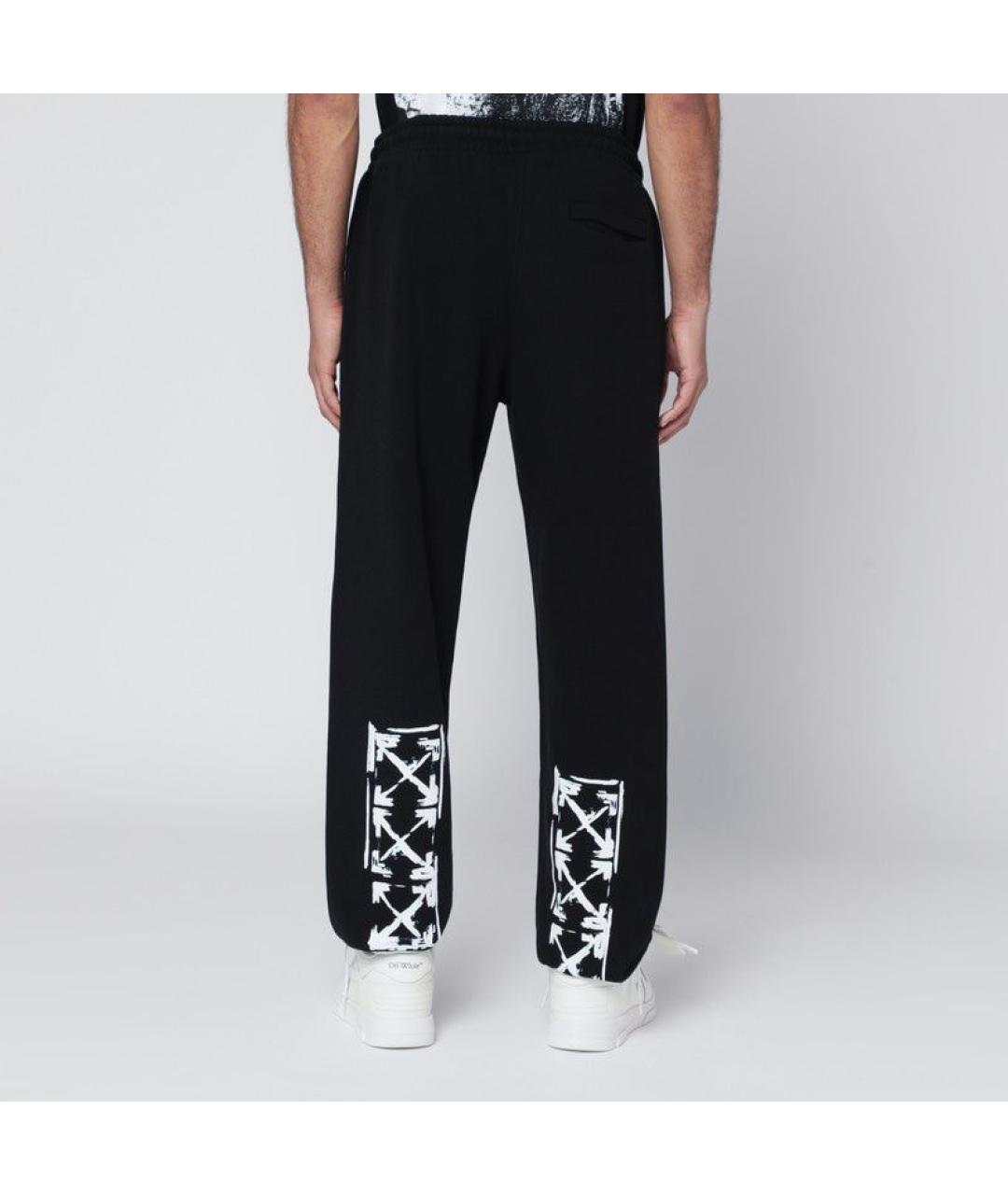 OFF-WHITE Черные хлопковые повседневные брюки, фото 2