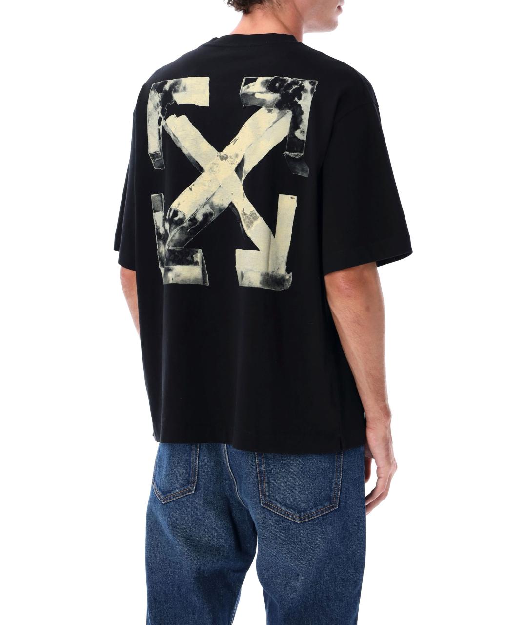 OFF-WHITE Черная хлопковая футболка, фото 2