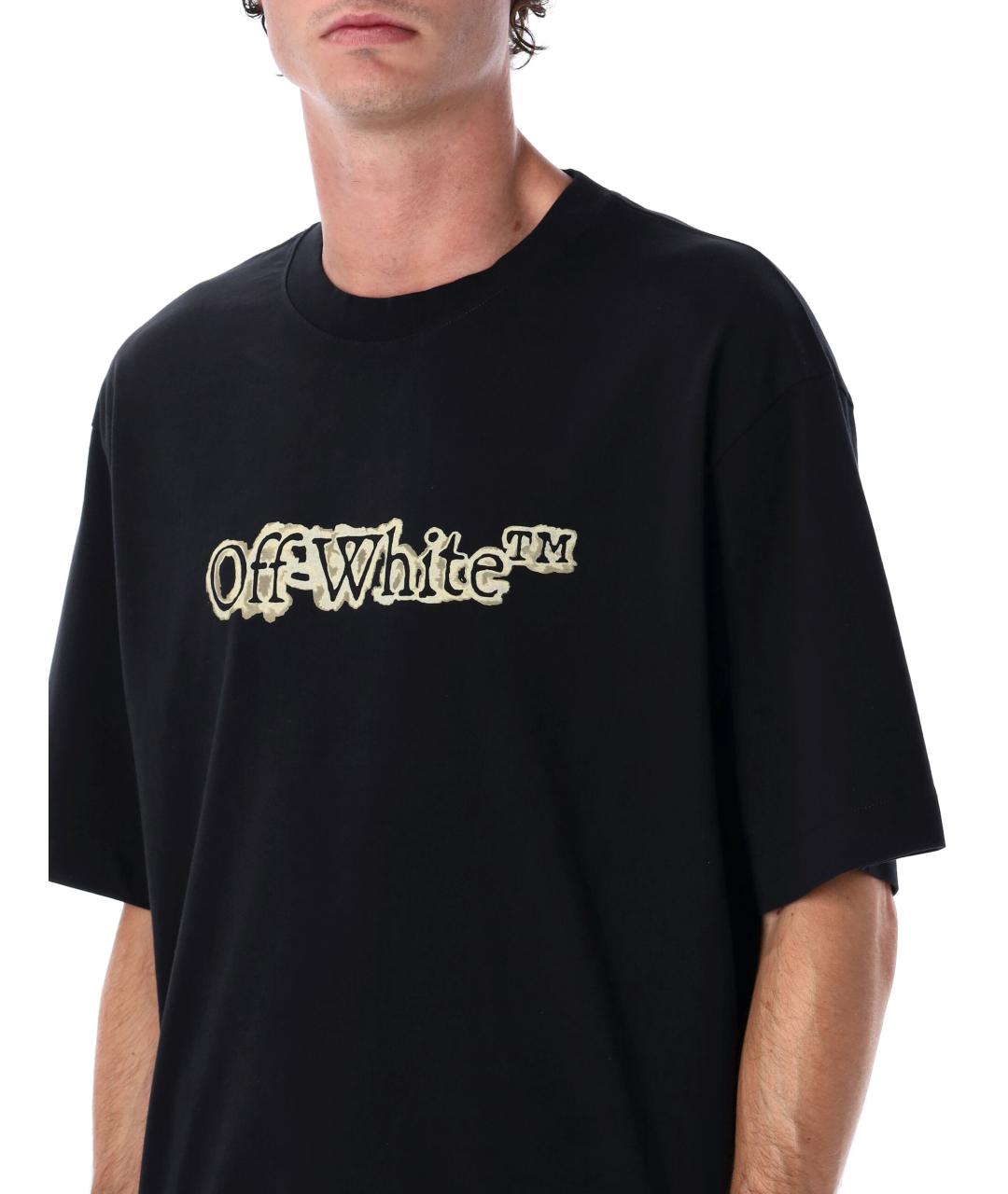 OFF-WHITE Черная хлопковая футболка, фото 3