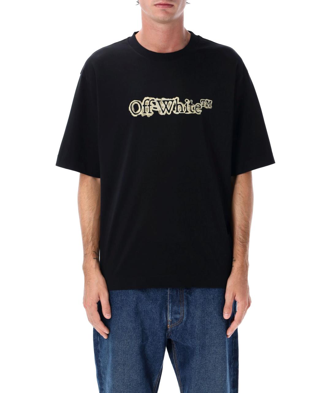 OFF-WHITE Черная хлопковая футболка, фото 4