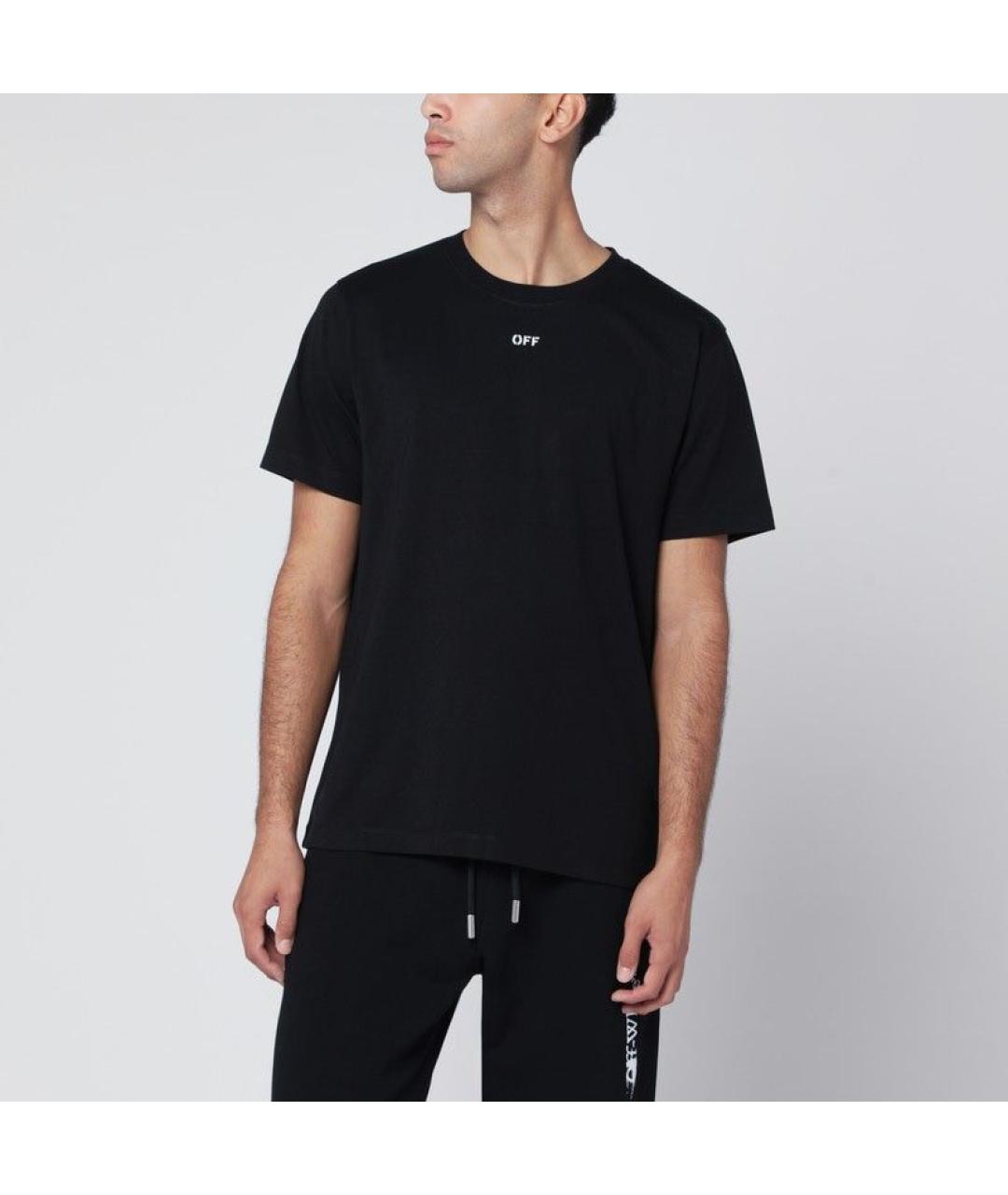 OFF-WHITE Черная хлопковая футболка, фото 2