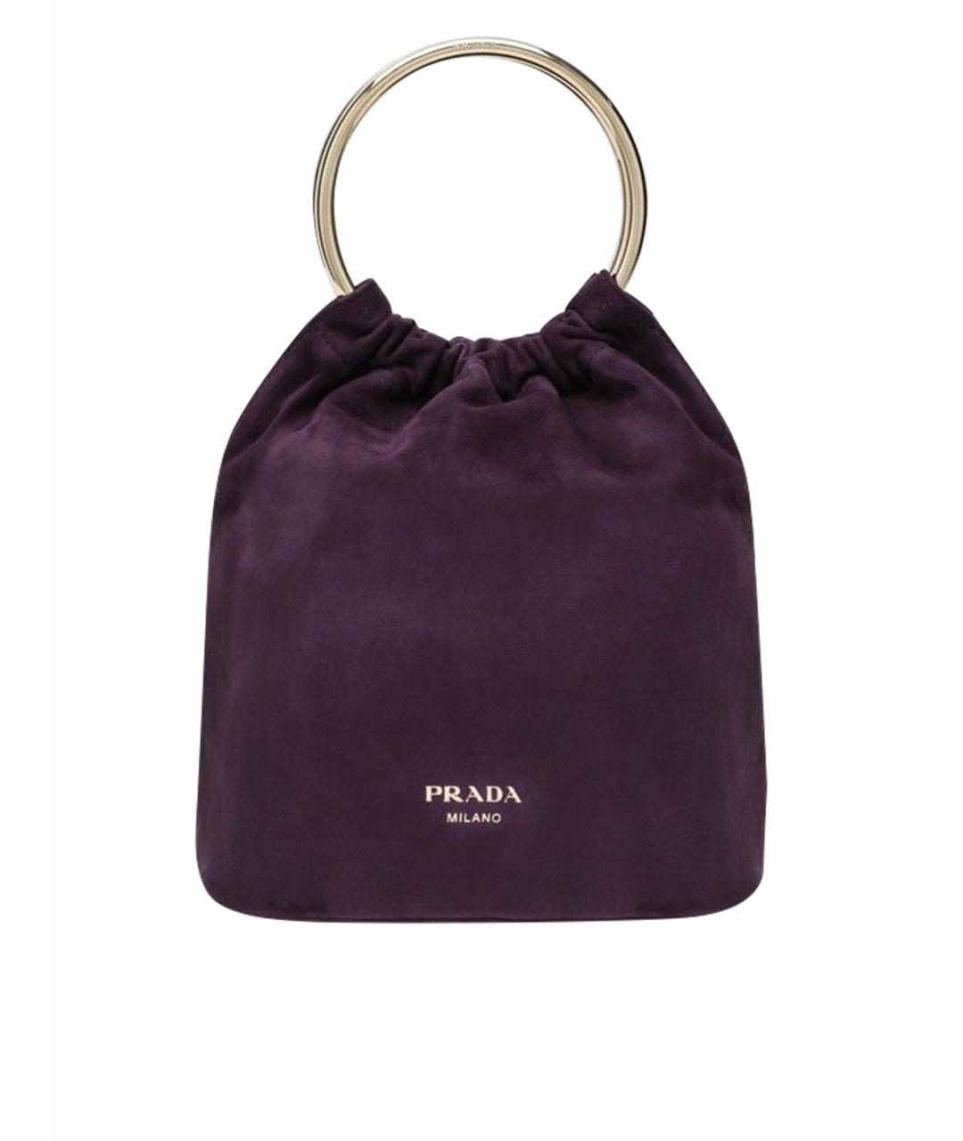 PRADA Фиолетовая замшевая сумка с короткими ручками, фото 1