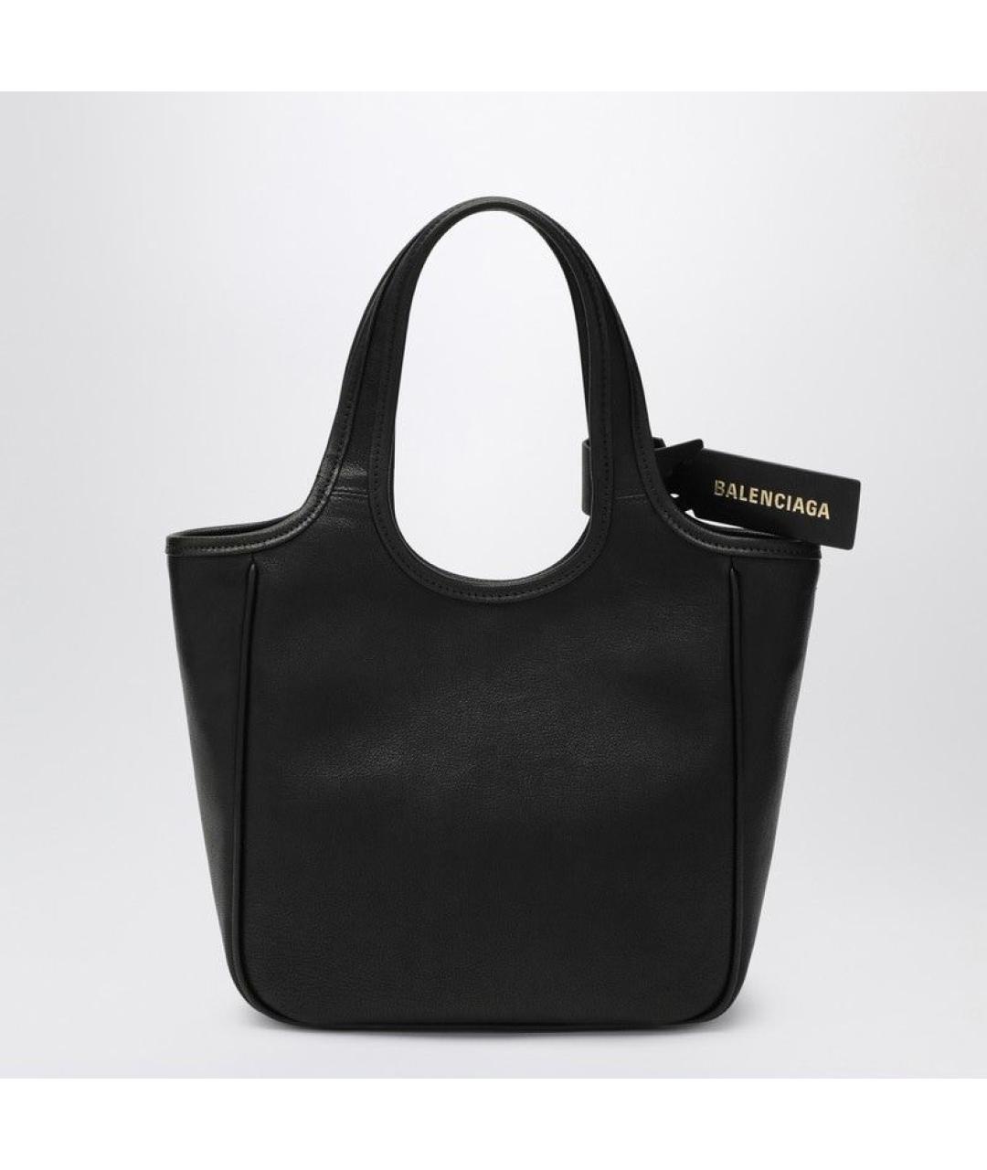 BALENCIAGA Черная кожаная сумка тоут, фото 2