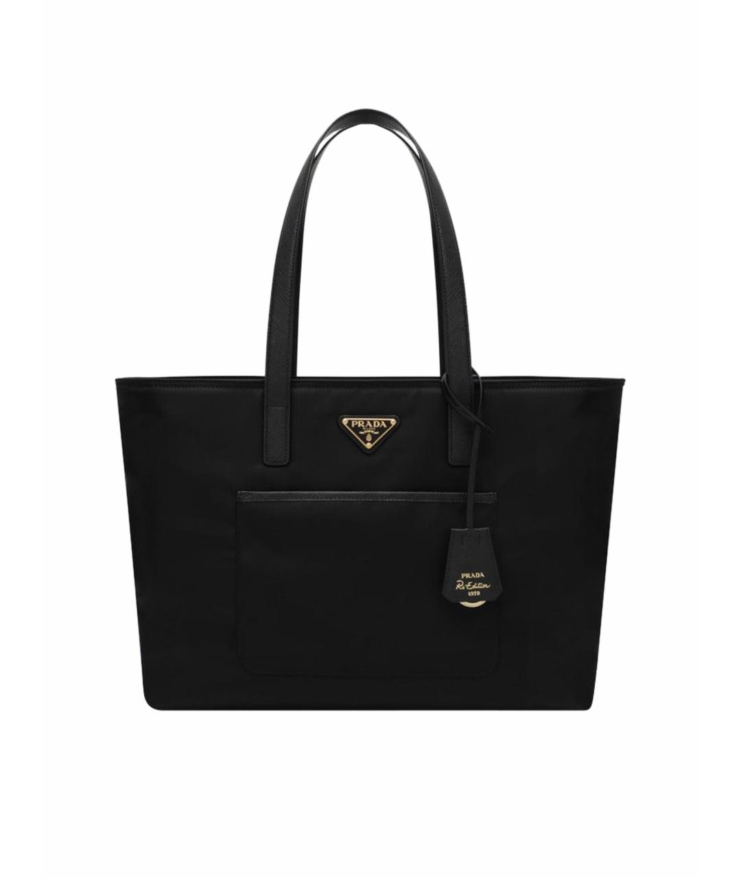 PRADA Черная синтетическая сумка тоут, фото 1