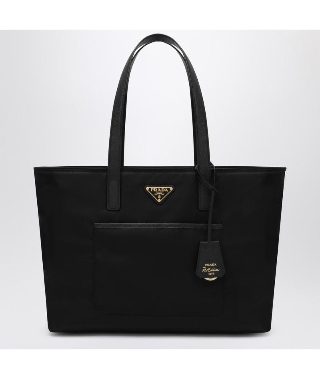 PRADA Черная синтетическая сумка тоут, фото 3