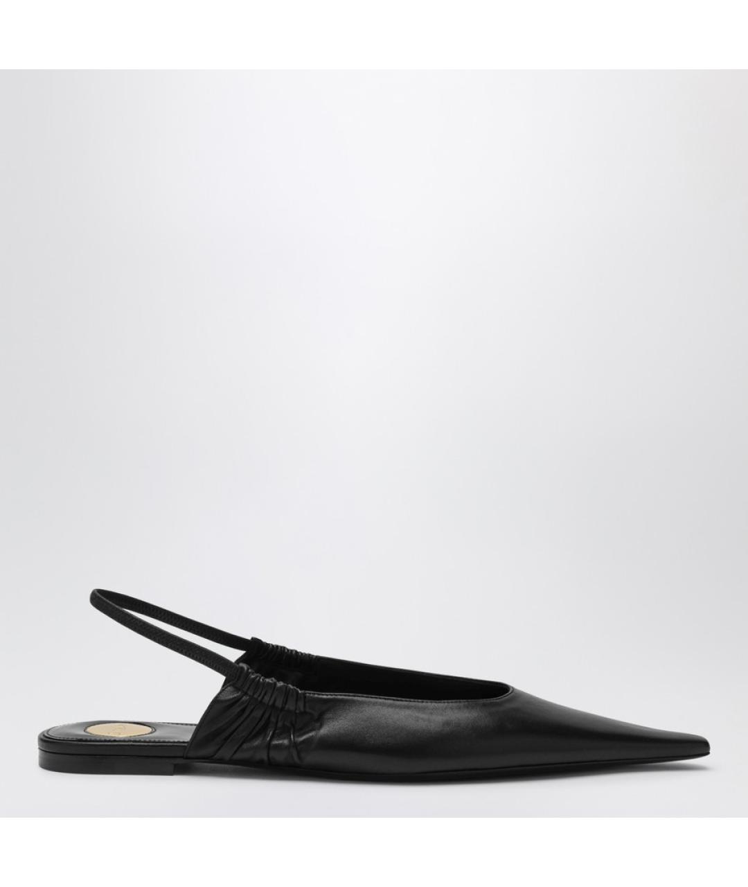 SAINT LAURENT Черные кожаные балетки, фото 4