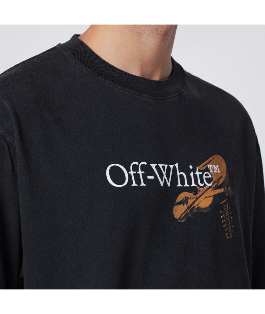 OFF-WHITE Черная хлопковая футболка, фото 2