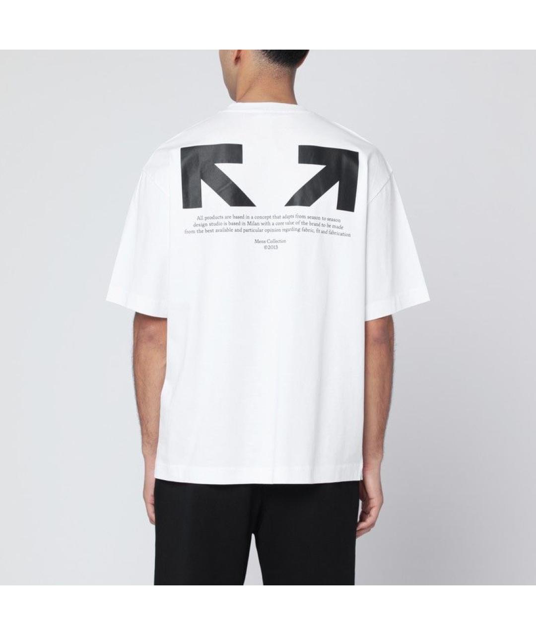 OFF-WHITE Белая хлопковая футболка, фото 2