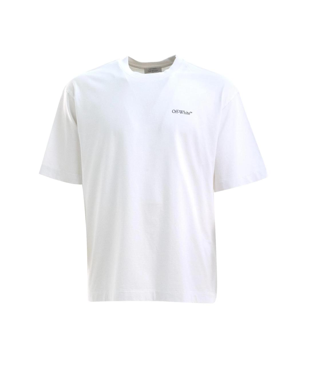 OFF-WHITE Белая хлопковая футболка, фото 1
